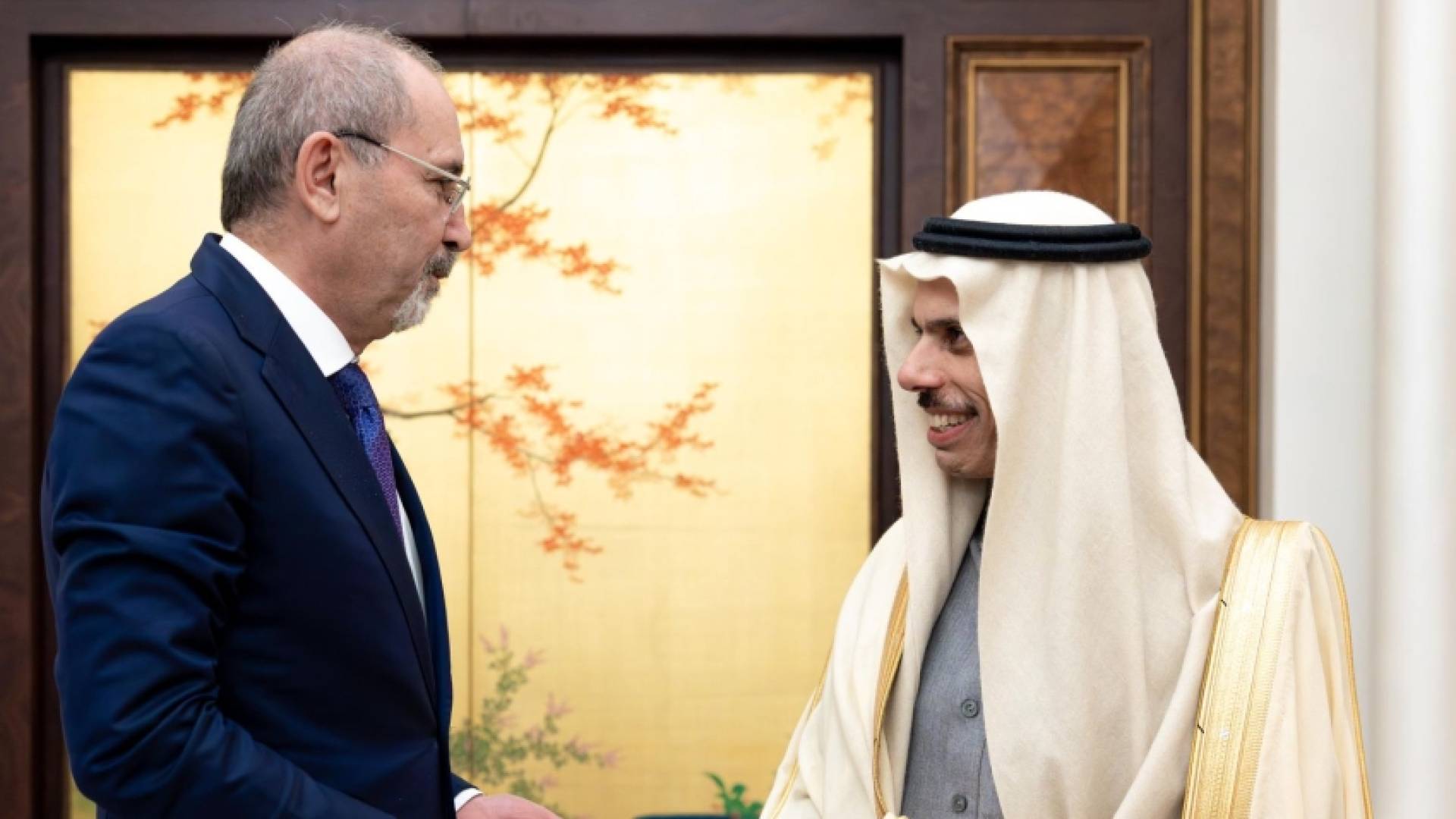 وزير الخارجية أيمن الصفدي مع نظيره السعودي الأمير فيصل بن فرحان