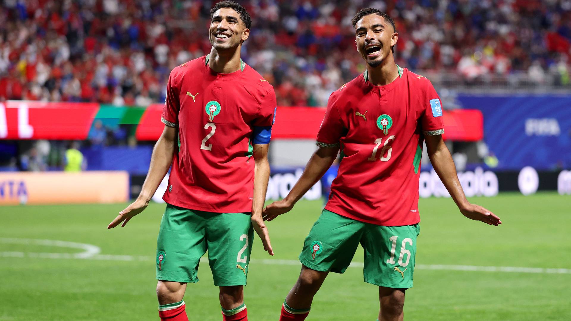 احتفالات لاعبي المغرب
