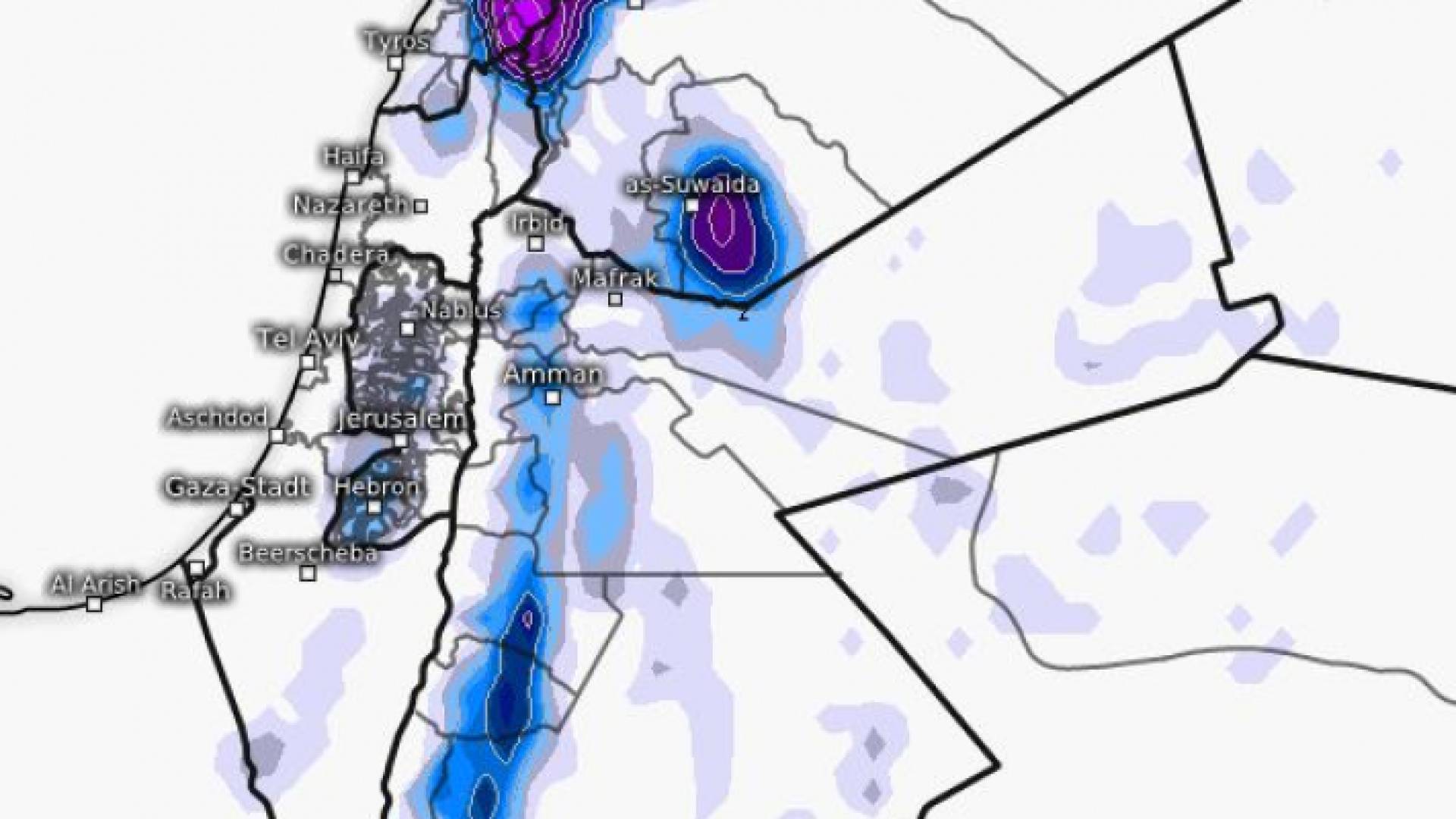 خريطة جوية تشرح حالة الطقس المقبلة عليها المملكة