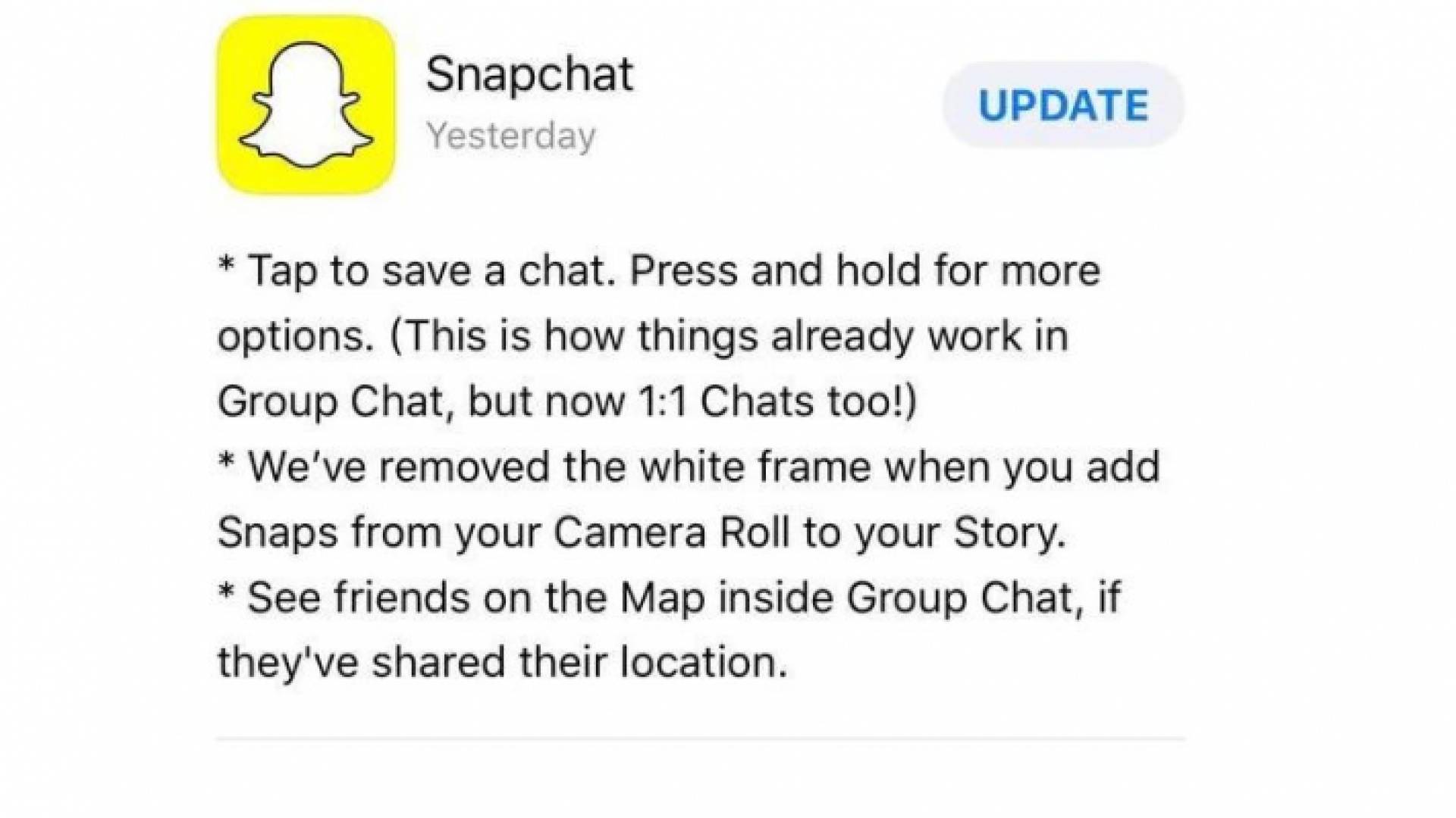 اخيرا سناب شات تلغي الإطار الابيض عن مشاركة الصور من الالبوم