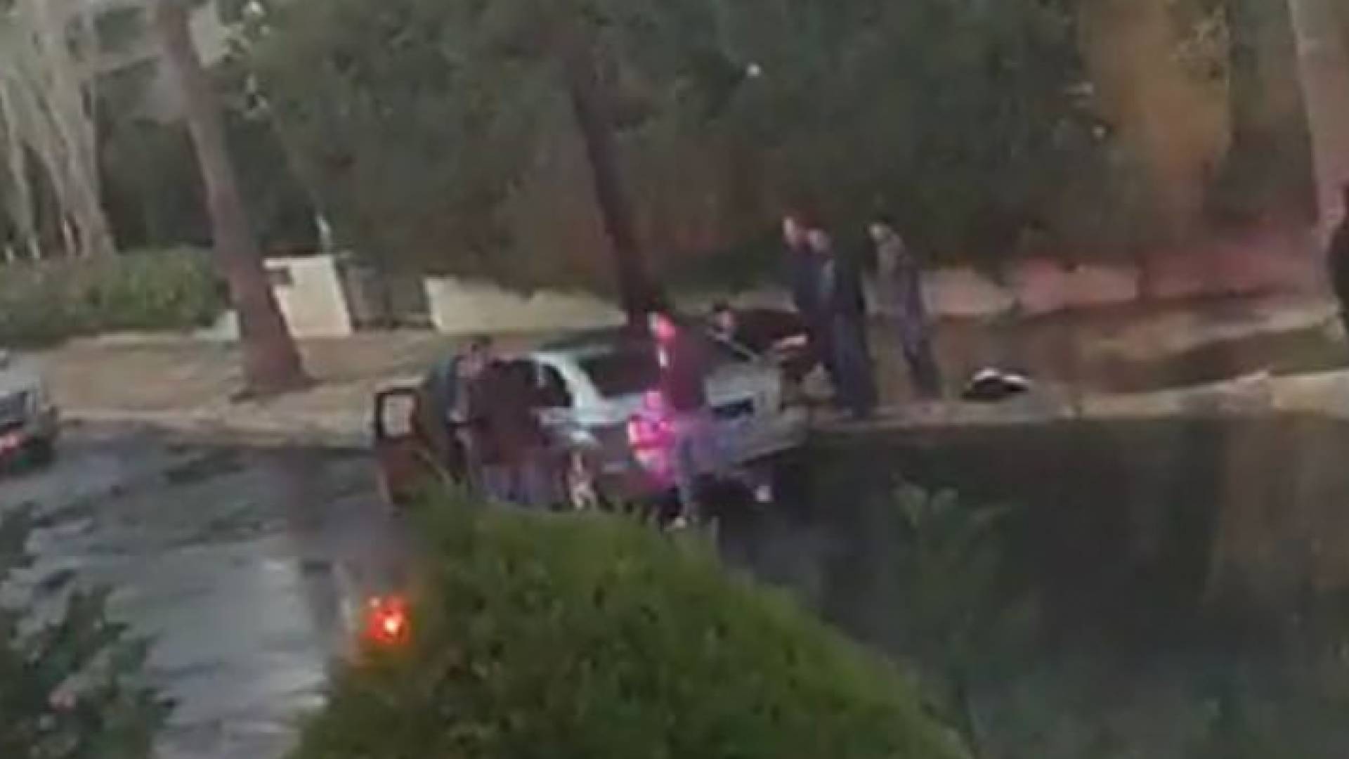 احتراق مركبة في منطقة الرابية