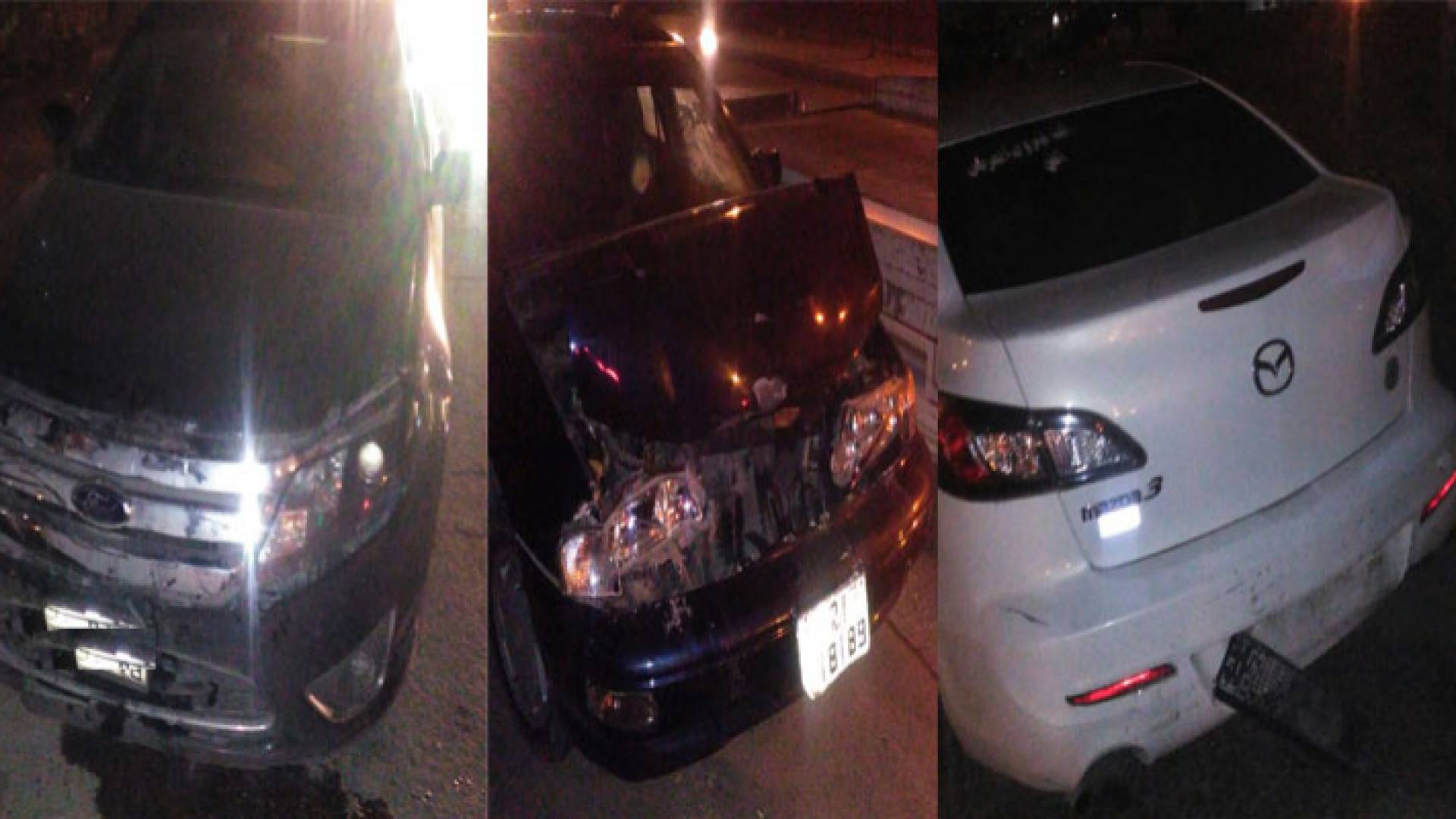 اصابتان بحادث تصام 4 مركبات على اوتوستراد الزرقاء – عمان