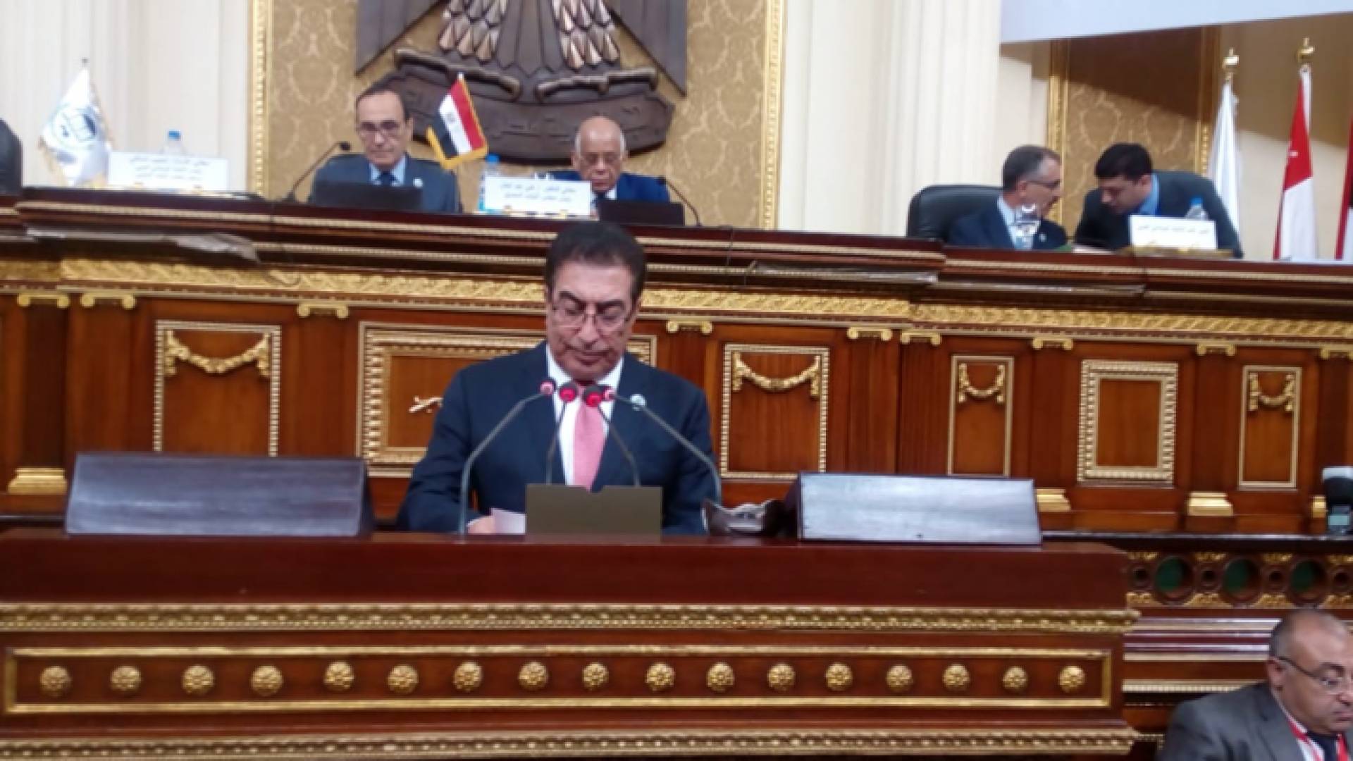 الطراونة خلال القاء كلمته في مؤتمر (27) للاتحاد البرلماني العربي المنعقد في القاهرة