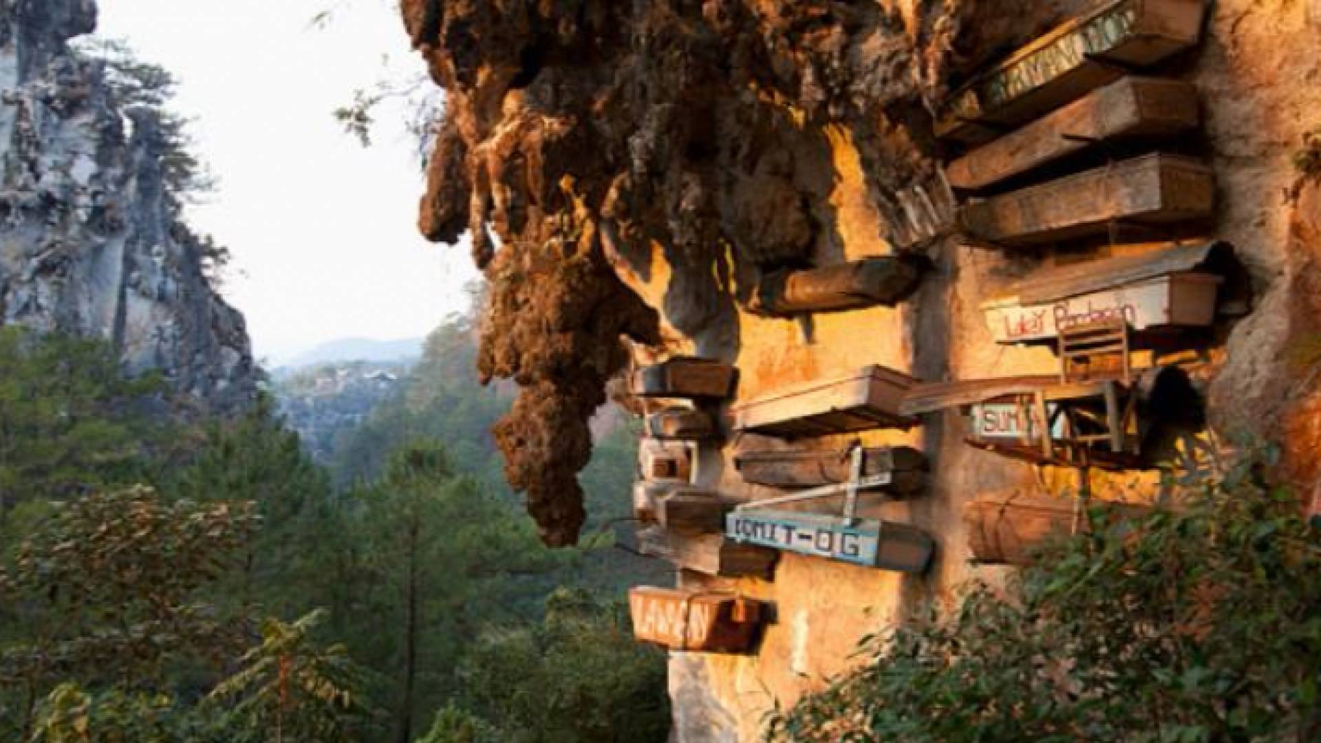 صورة القبور المعلقة