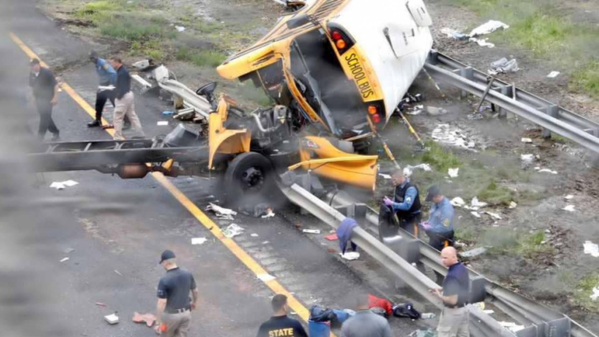 الحافلة المدرسية في نيوجيرسي بعد الحادثة