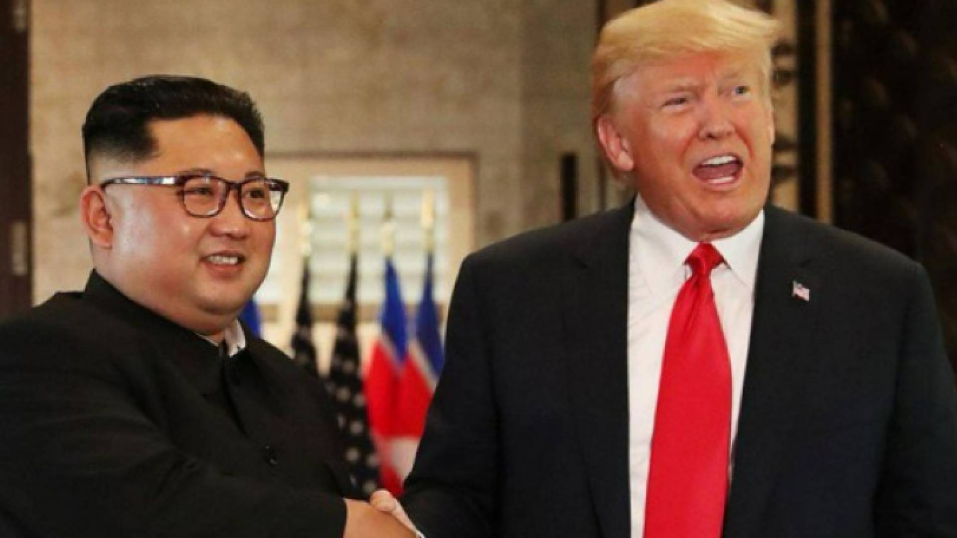 جانب من لقاء ترمب وكيم