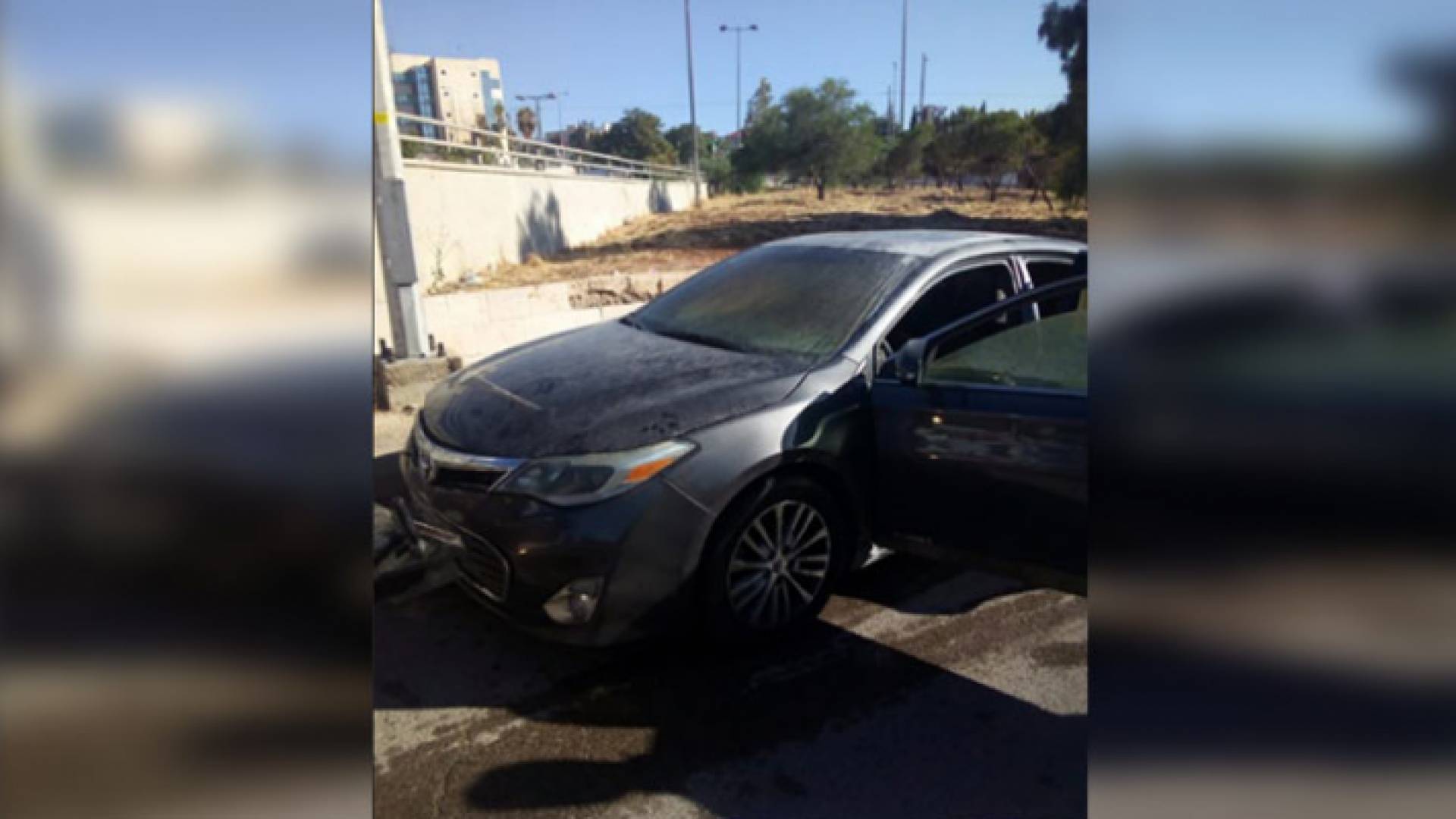 صورة للمركبة التي تعرضت للحريق