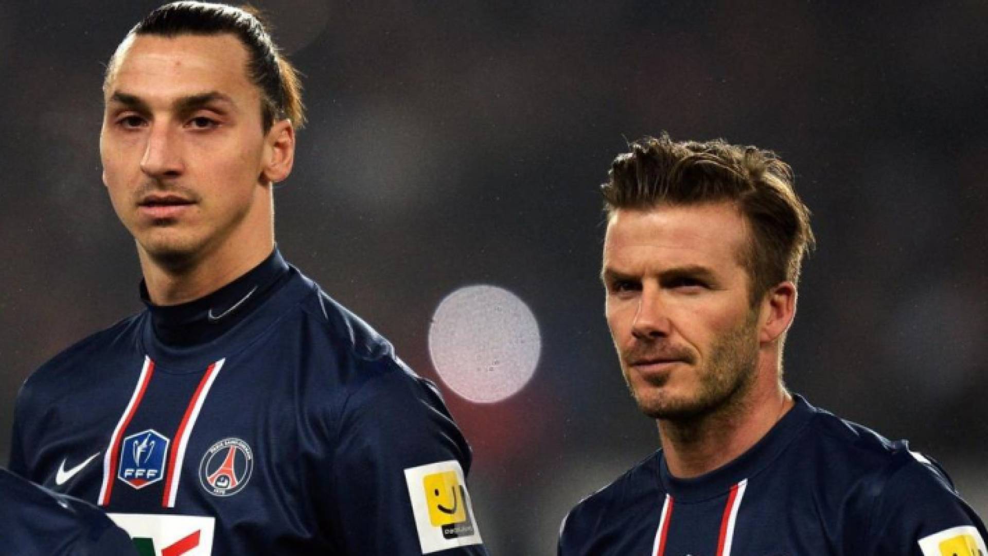 النجمان الانكليزي ديفيد بيكهام والسويدي زلاتان ابراهيموفيتش