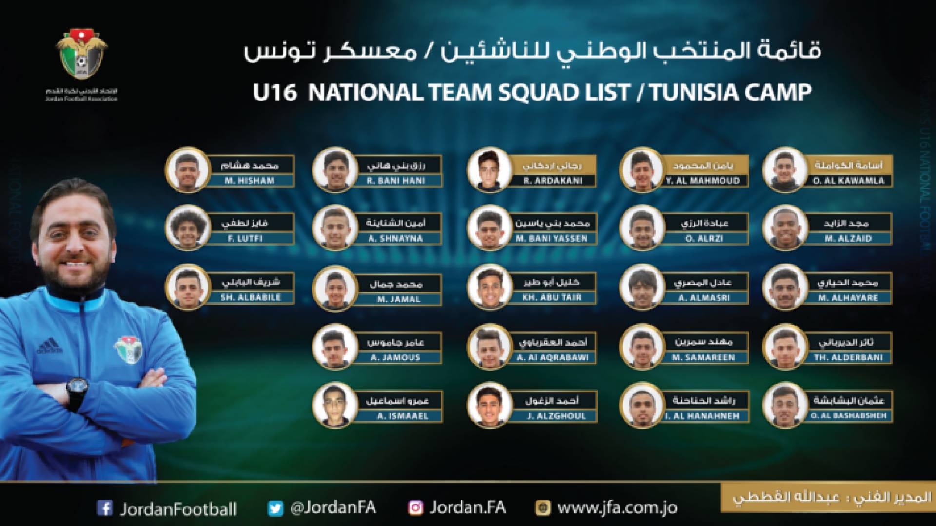 منتخب الناشئين يعلن قائمة اللاعبين لمعسكر تونس