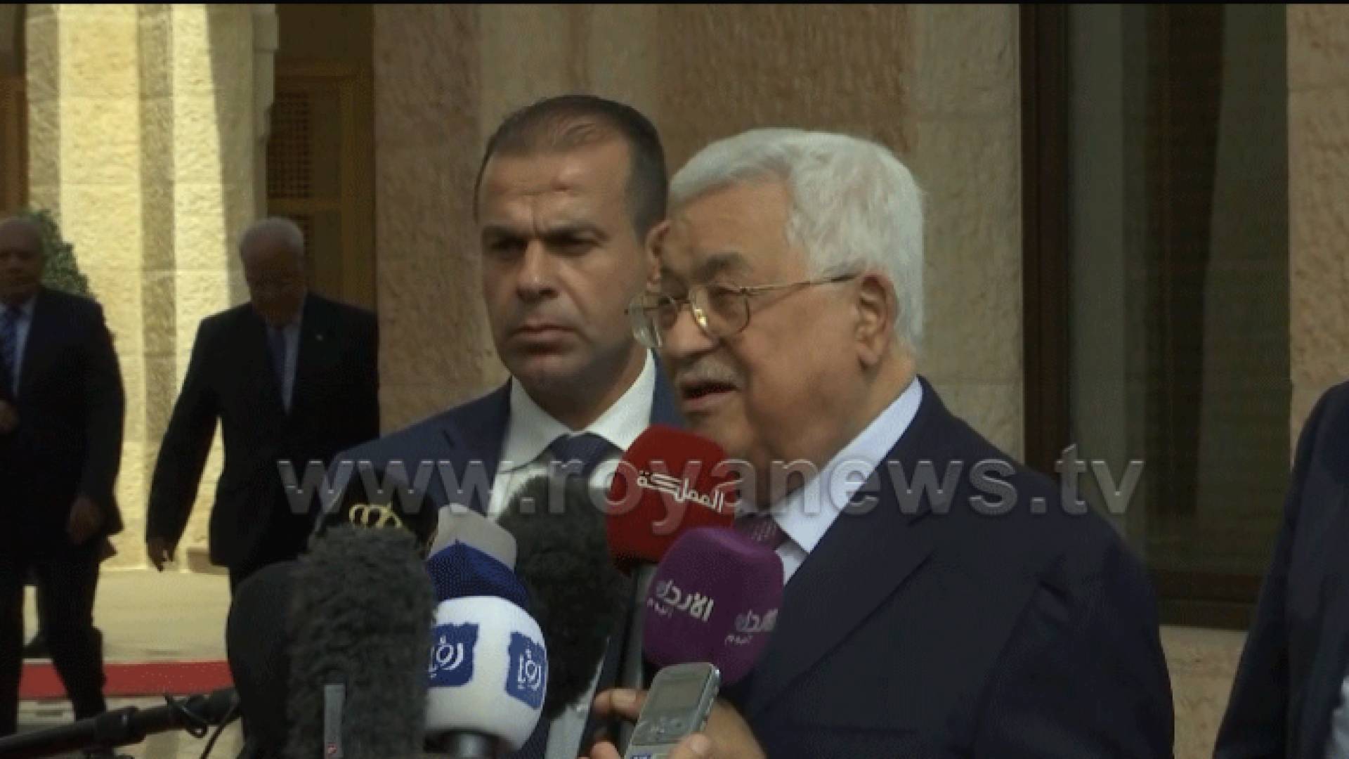 تصريحات الرئيس عباس بعد لقائه الملك في قصر الحسينية