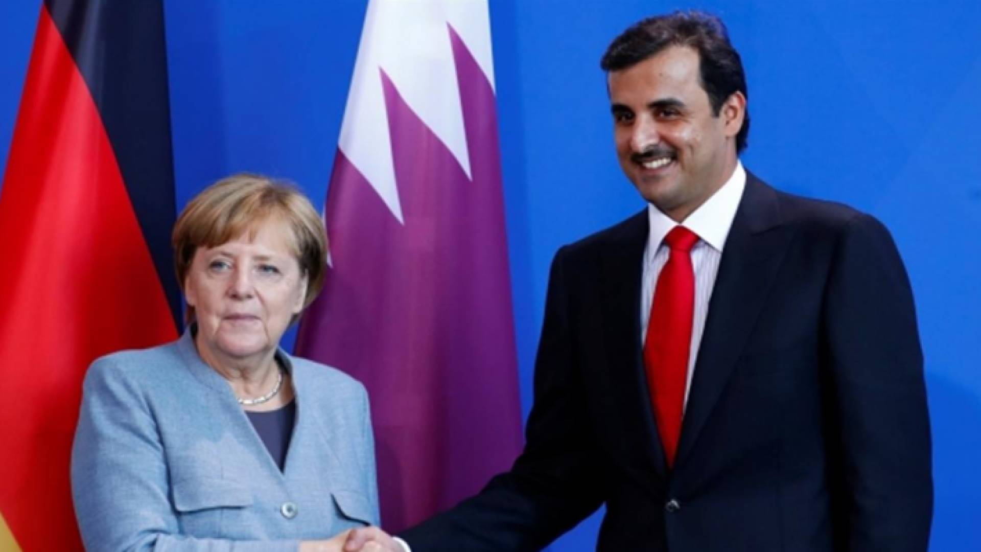 امير قطر وميركل
