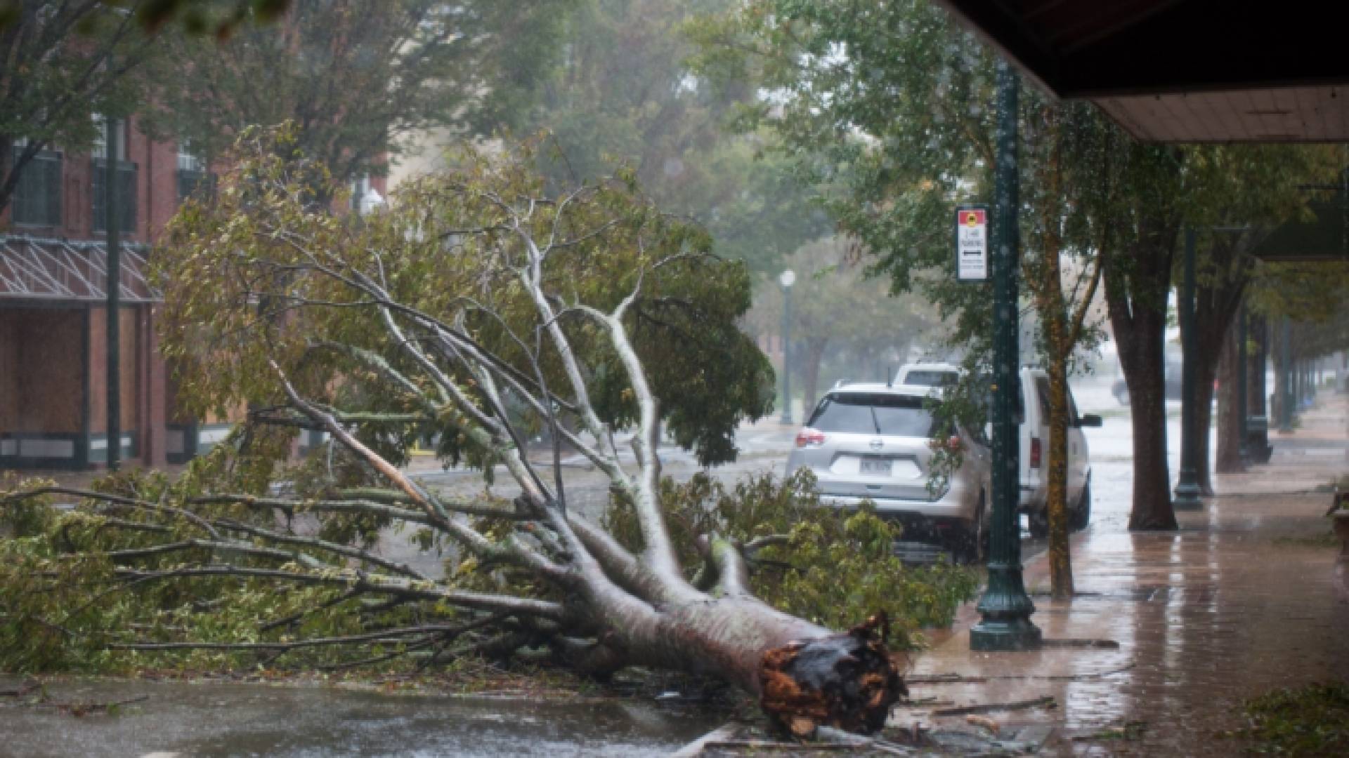 صورة لاثار العاصفة فلورنس