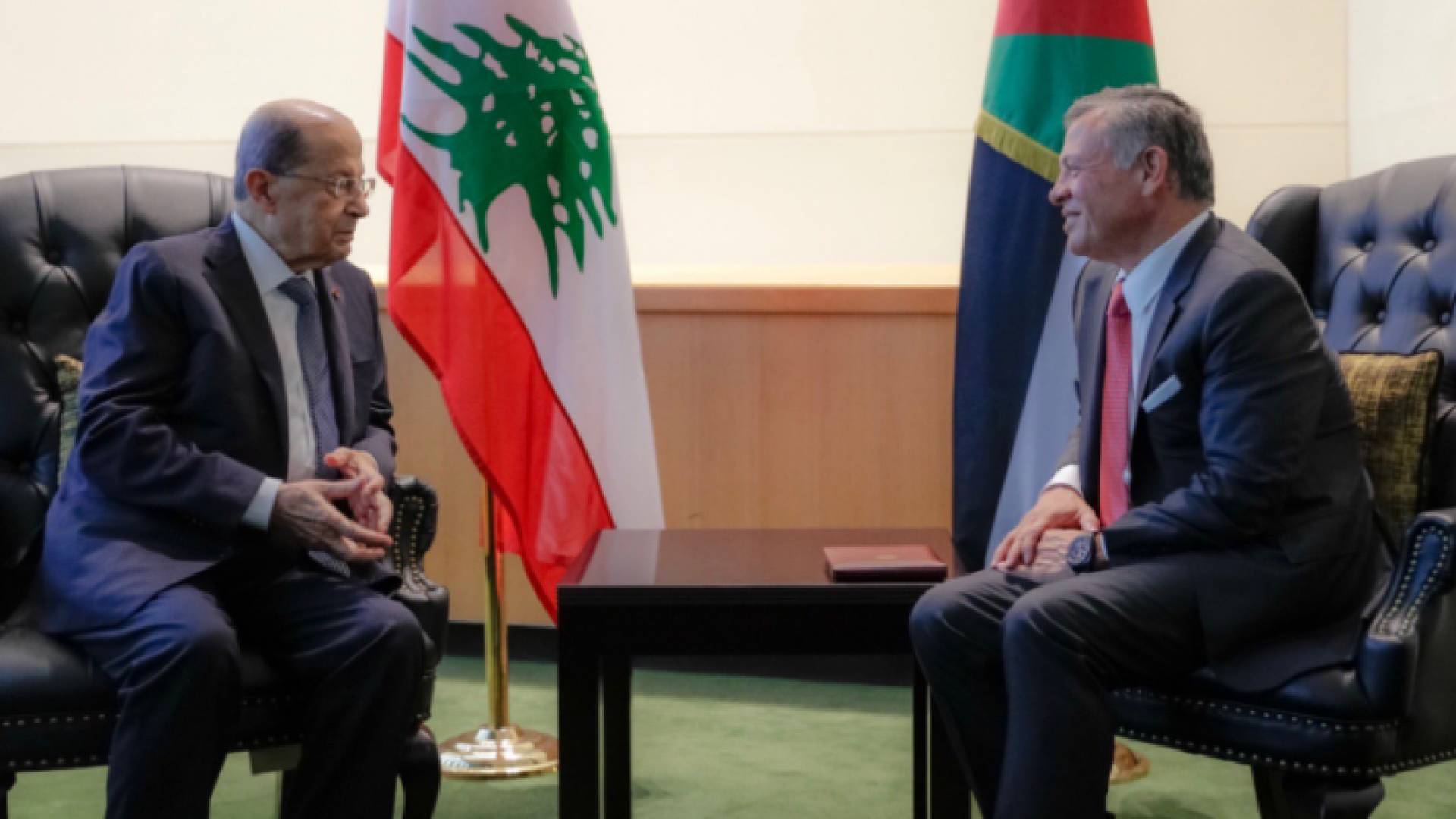 جانب من اللقاء مع الرئيس اللبناني