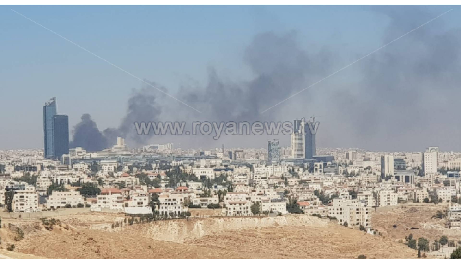 الدفاع المدني يكشف سبب الدخان الكثيف الذي العاصمة عمان