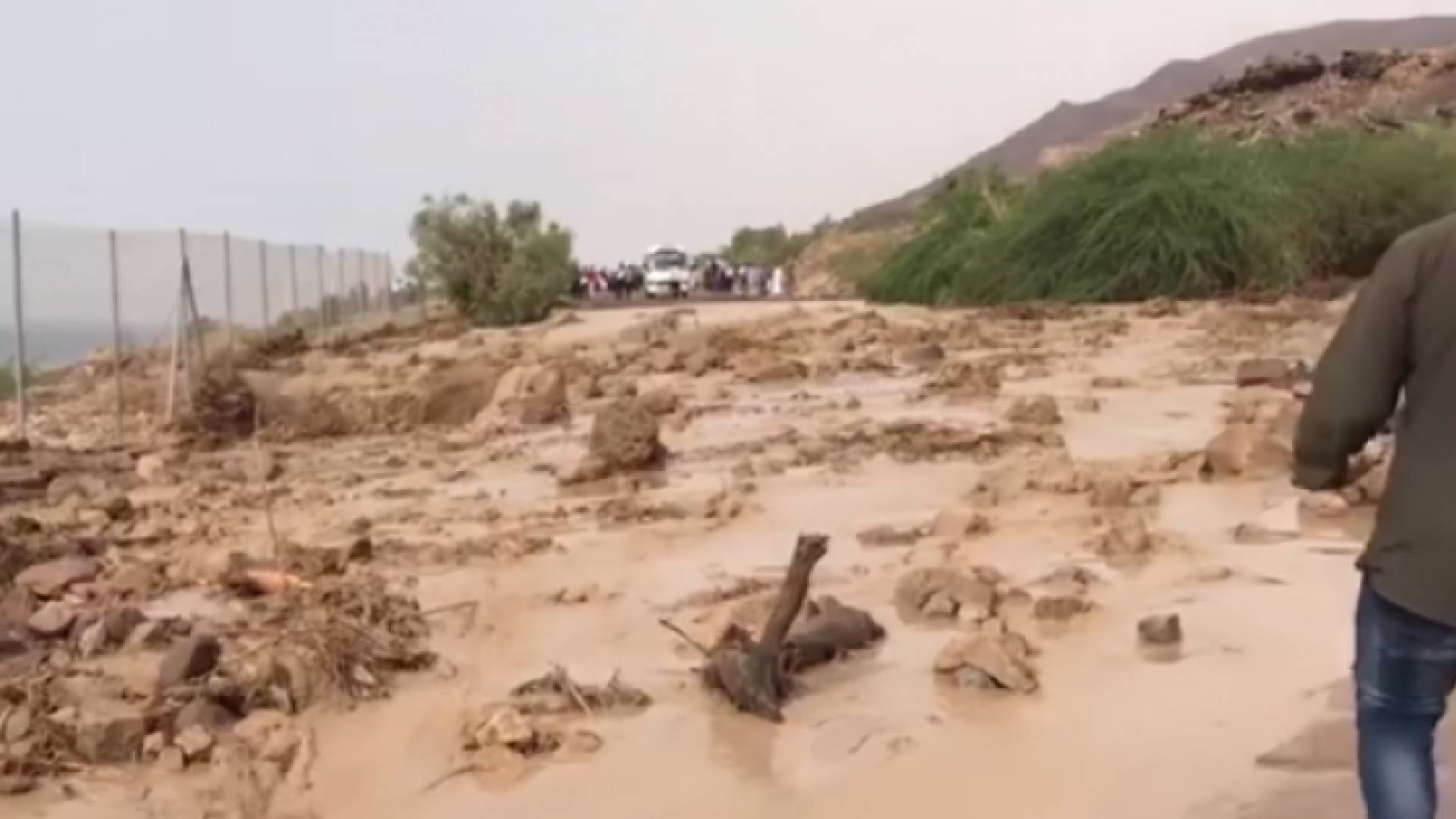 صورة من الامطار في البحر الميت