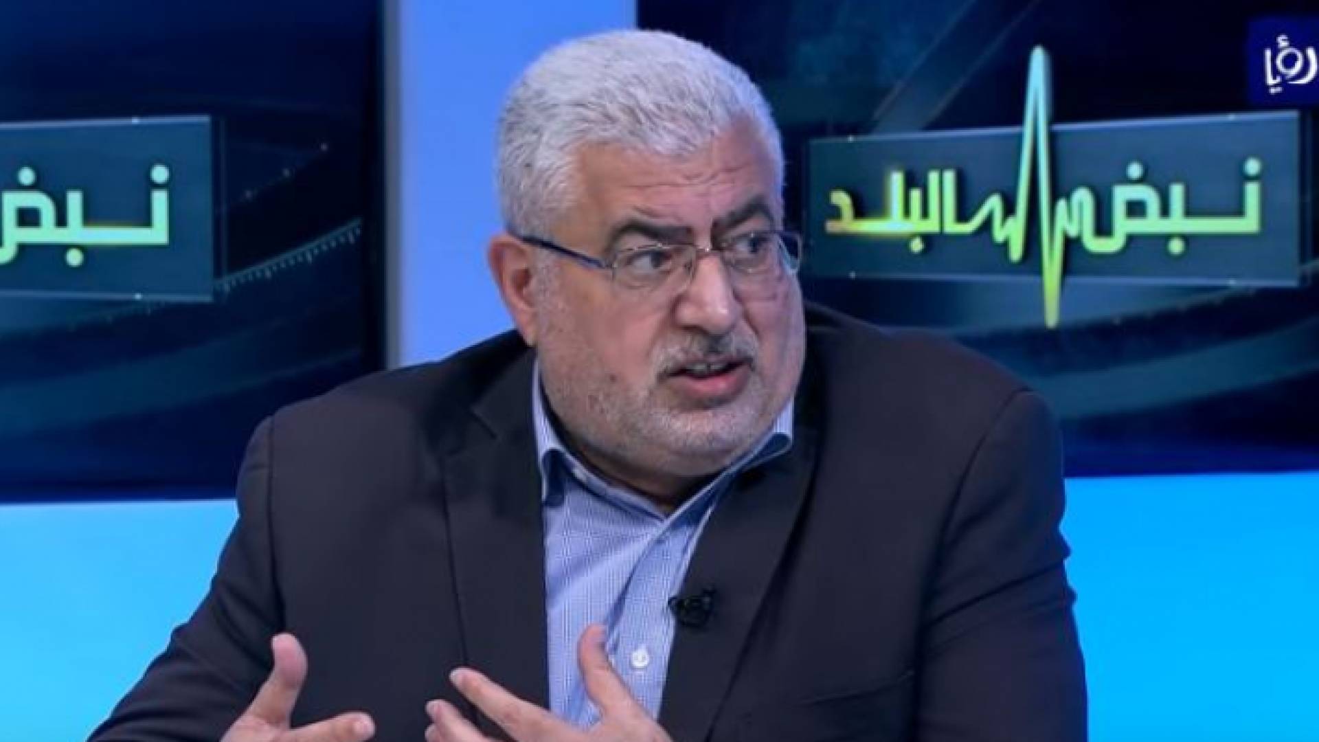 اثناء استضافة رحيل الغرايبة في نبض البلد