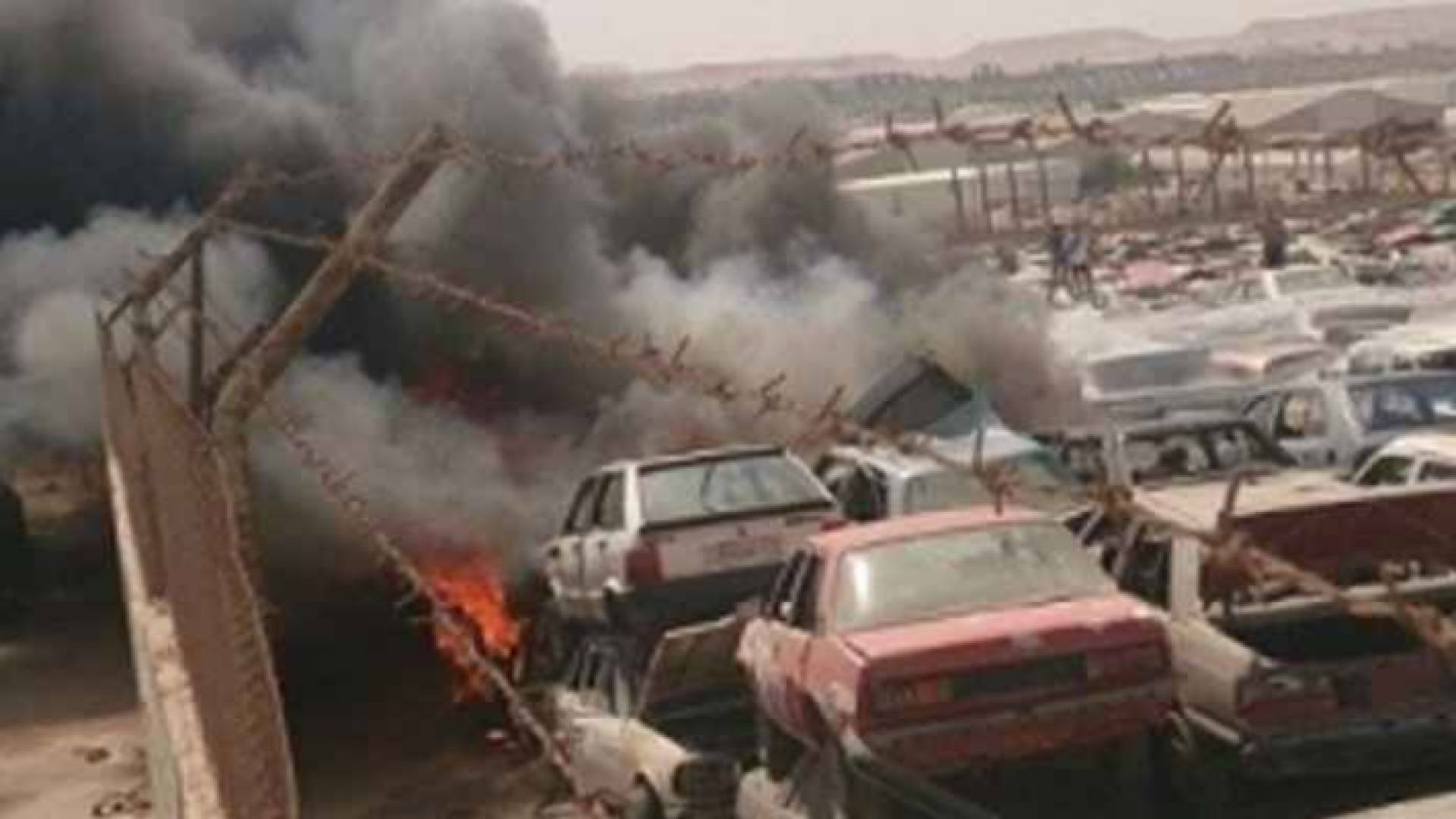 حريق في المنطقة الحرة