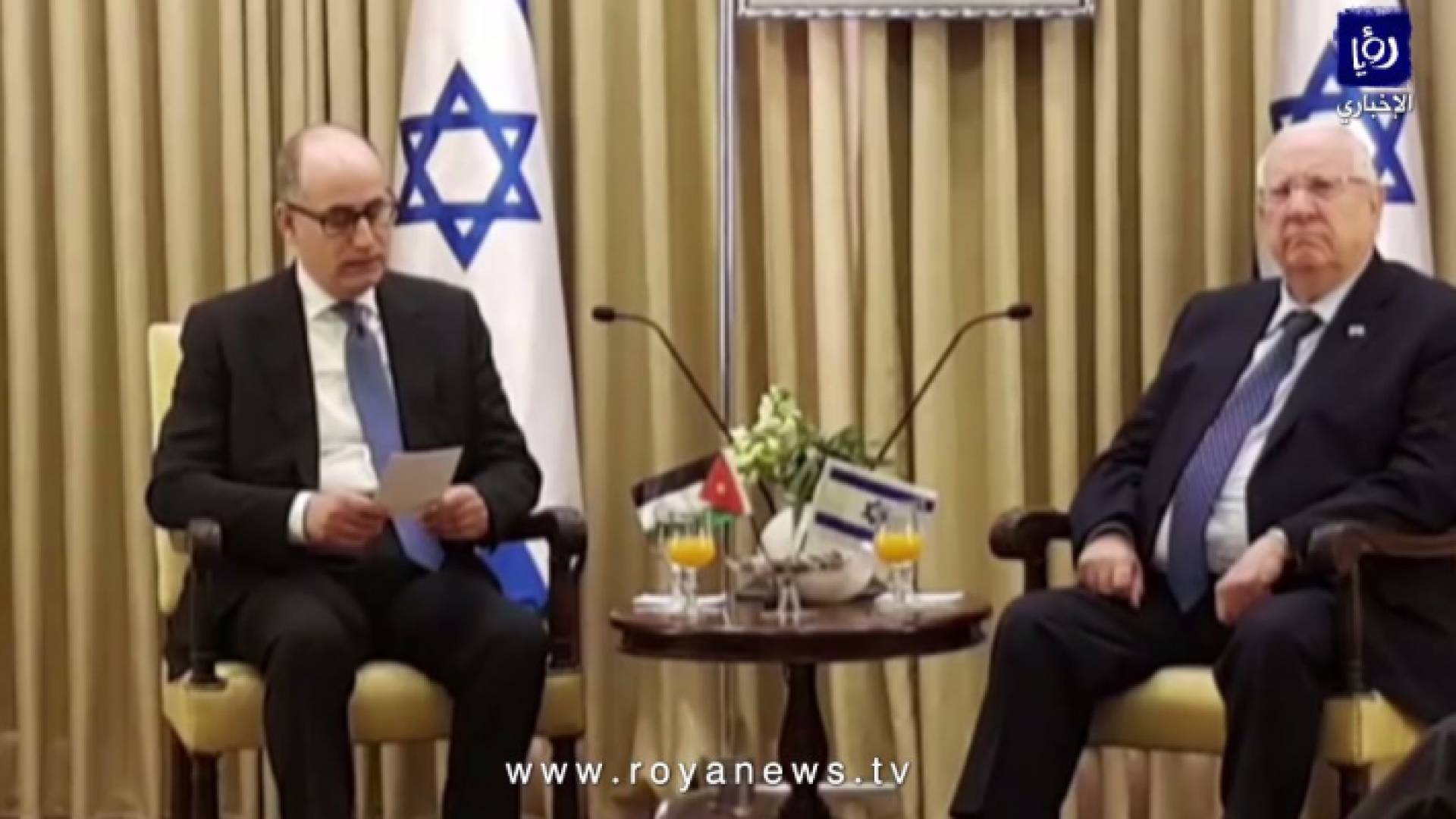 السفير المجالي مع رئيس كيان الاحتلال