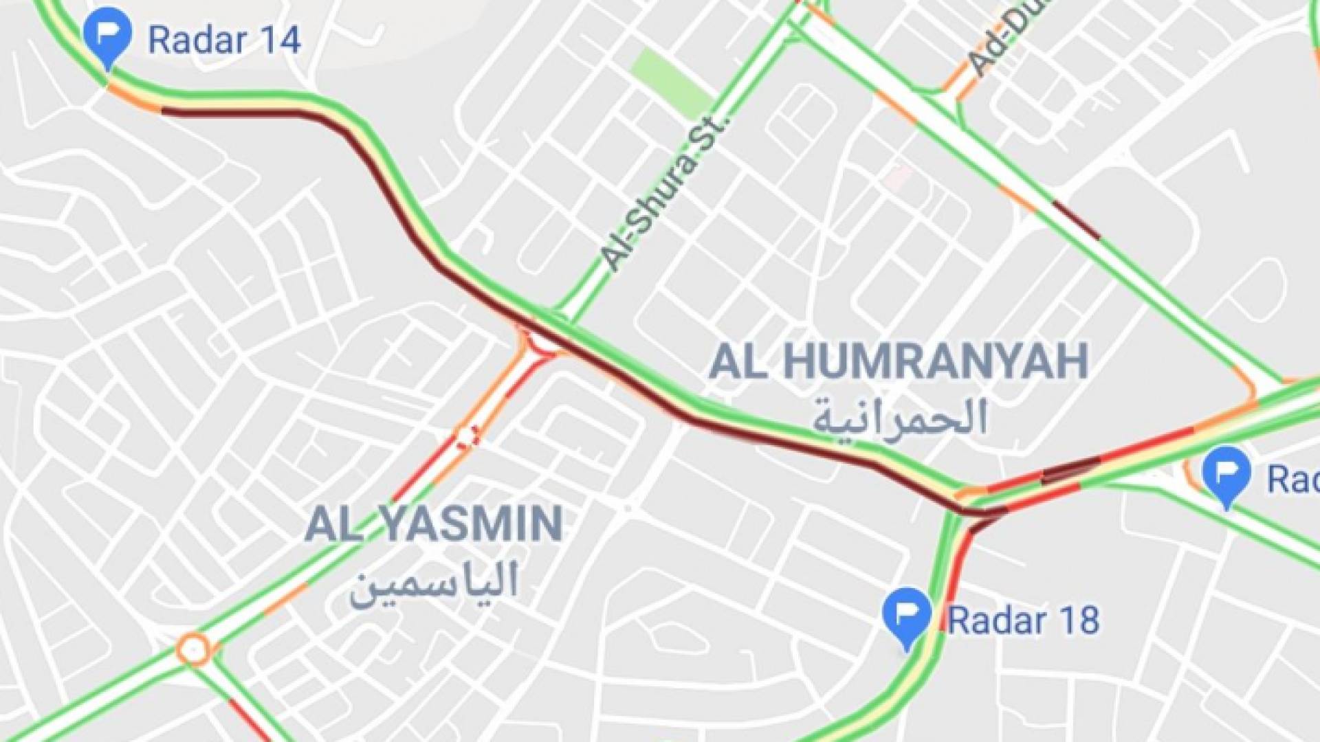 الخريطة تظهر أزمة منطقة الياسمين