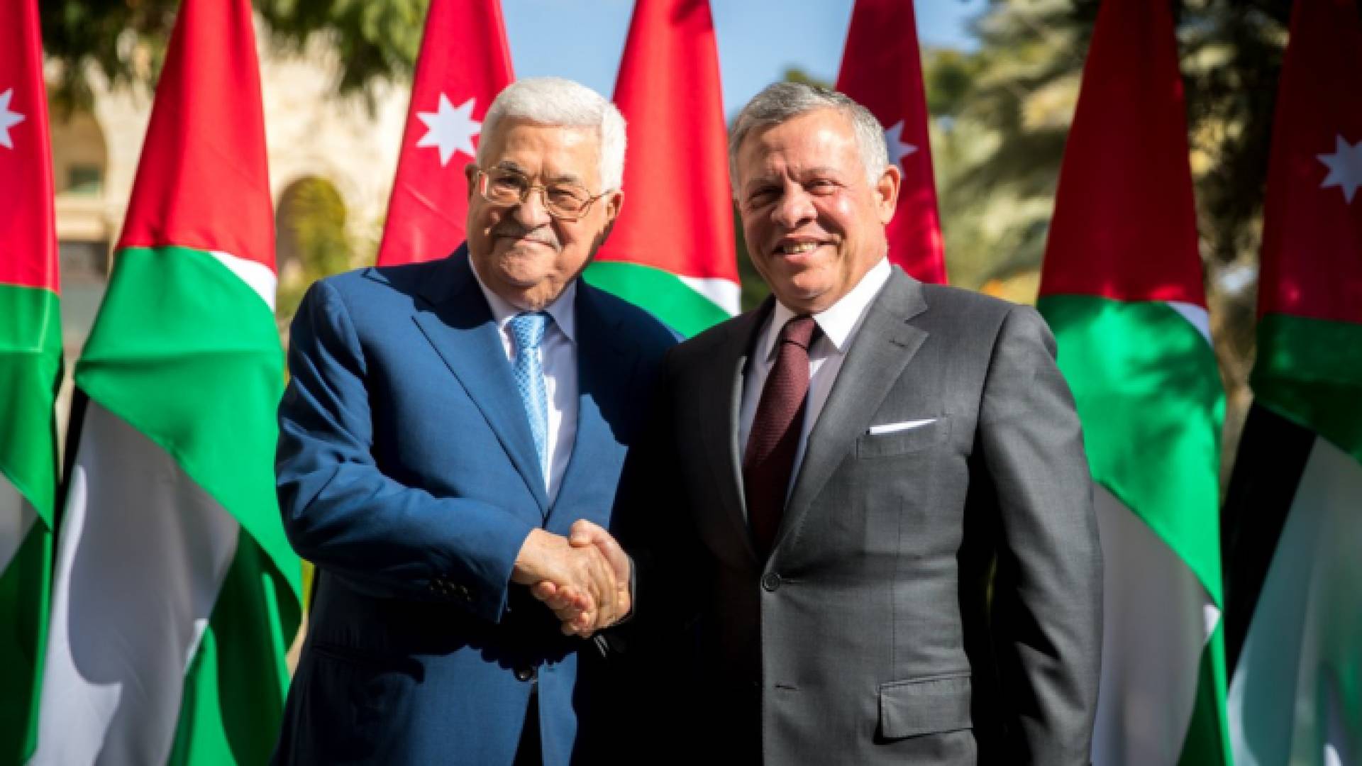 جلالة الملك عبدالله الثاني والرئيس الفلسطيني محمود عباس