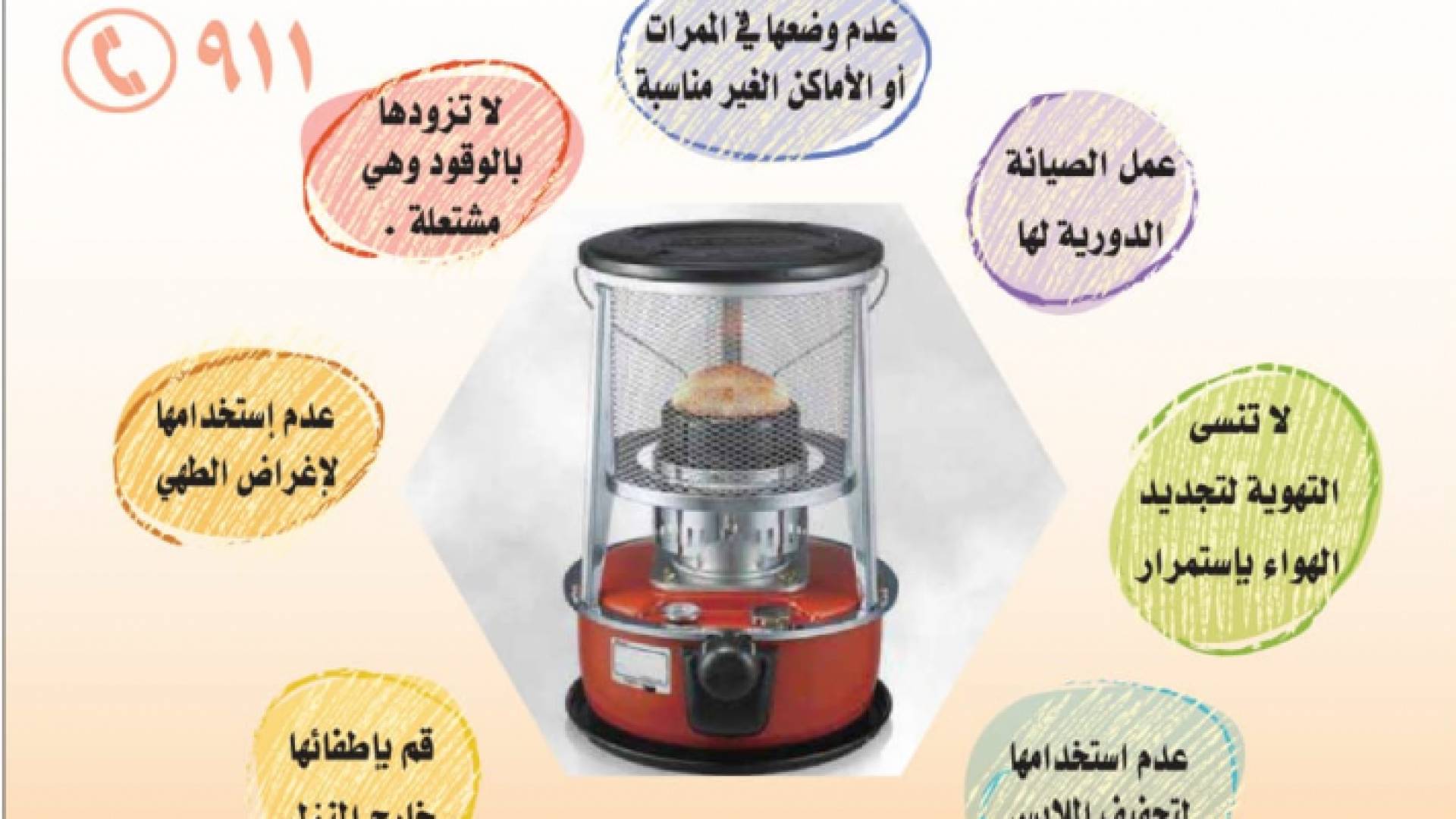 الدفاع المدني يطلق حملة توعوية للاستخدام الآمن للمدافئ