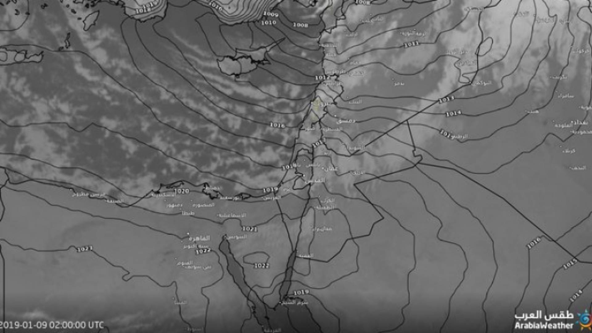 خريطة توضيحية من طقس العرب