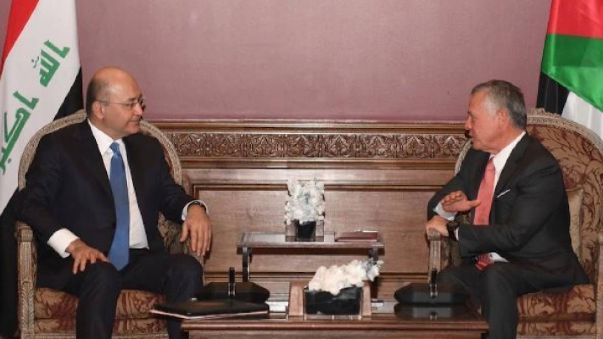 لقاء الرئيس العراقي برهم صالح مع جلالة الملك عبدالله الثاني