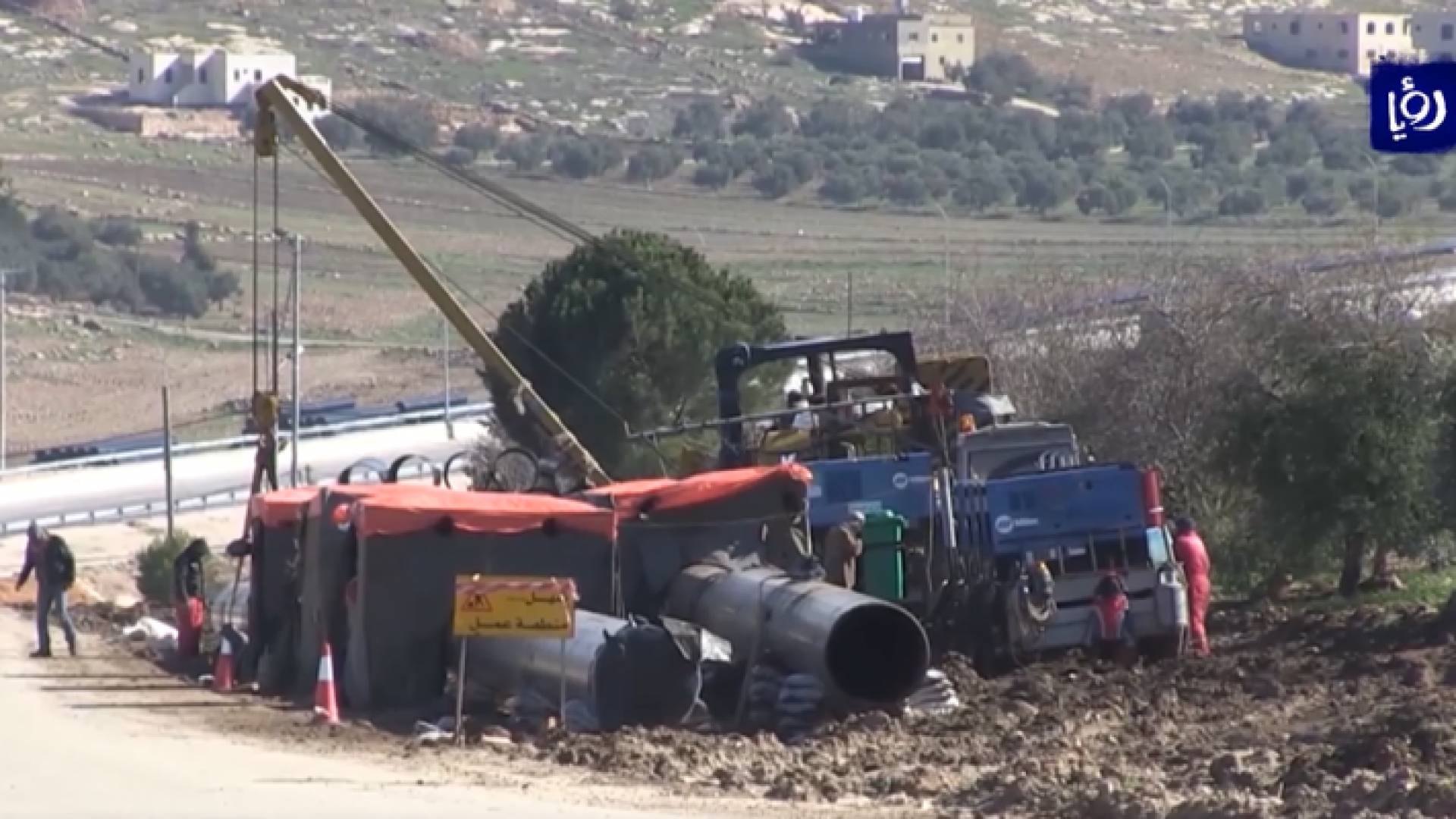 الاعمال الانشائية لخط الغاز