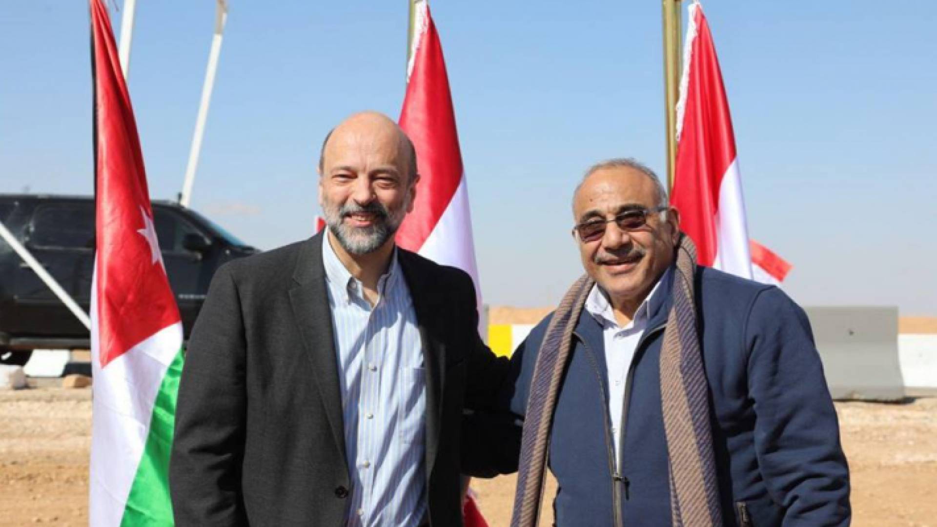 رئيس الوزراء عمر الرزاز ونظيره العراقي عادل عبد المهدي