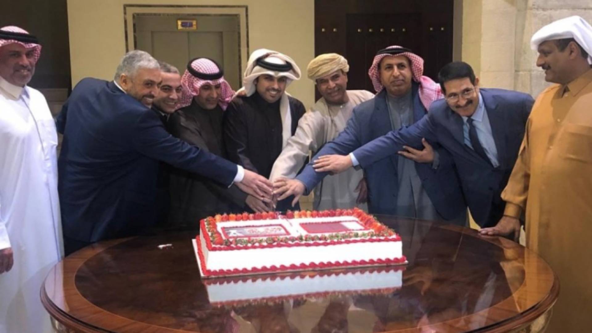 جانب من الاحتفال داخل السفارة القطرية