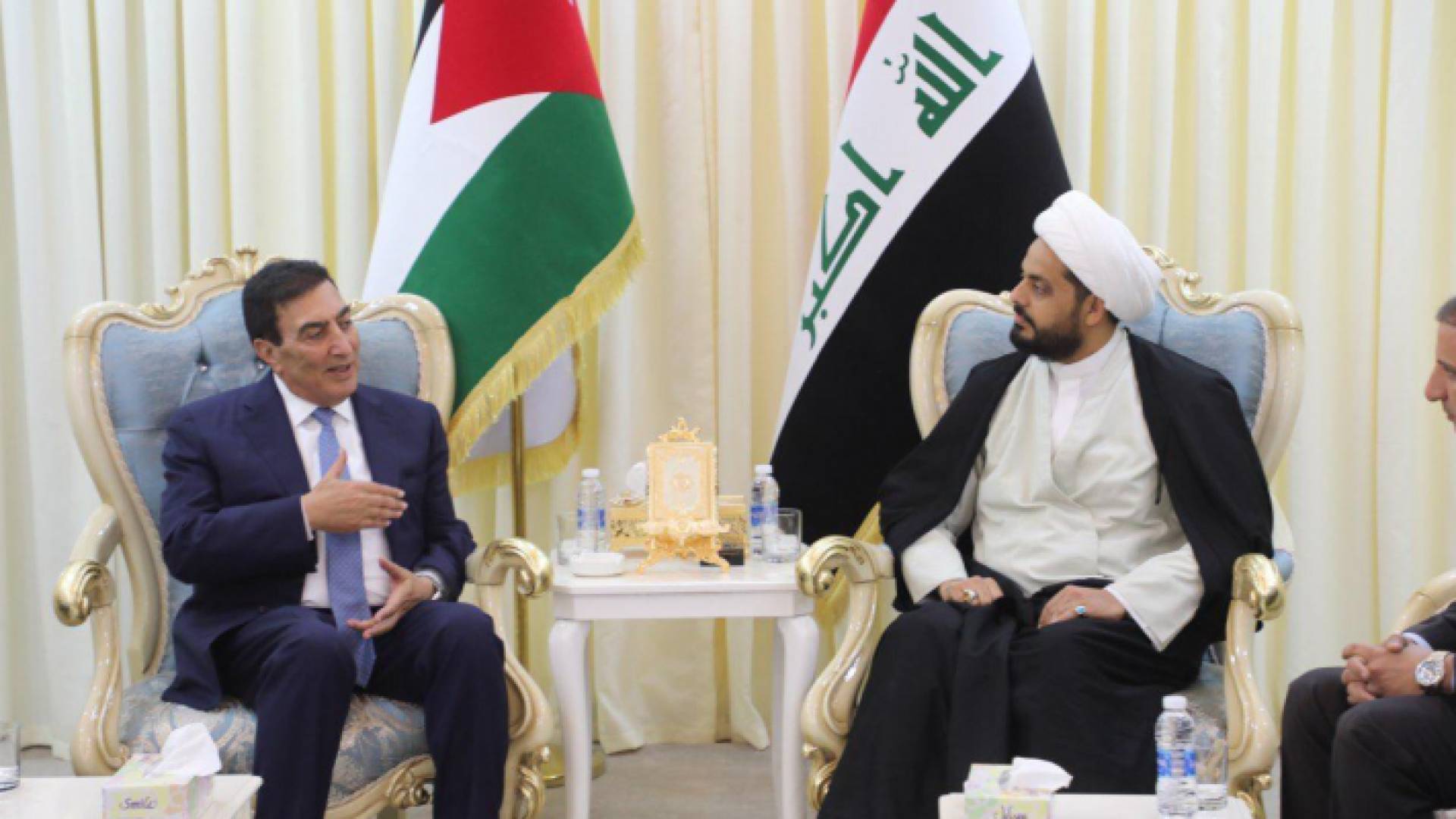 لقاء الطراونة بقيس الخزعلي أمين عام عصائب أهل الحق