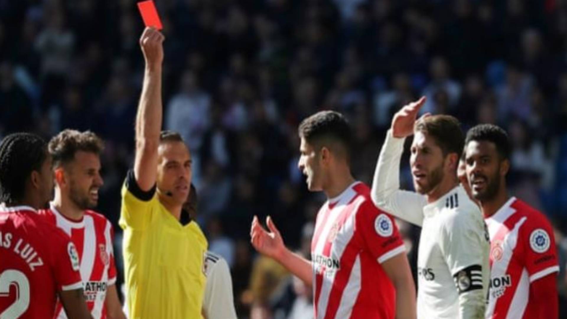 لحظة طرد راموس في ملتراة جيرونا