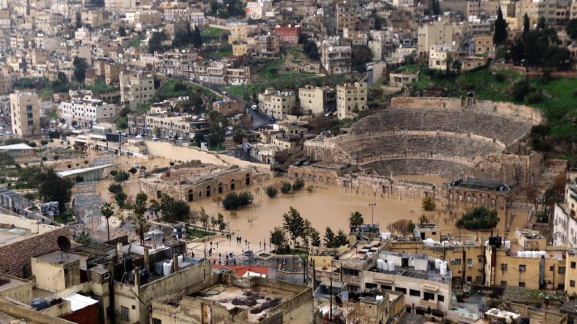 غرق المدرج الروماني امس الخميس