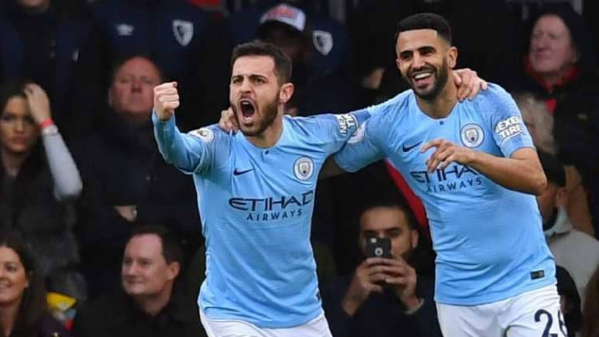 النجم الجزائري رياض محرز منح مانشستر سيتي الفوز 1-0