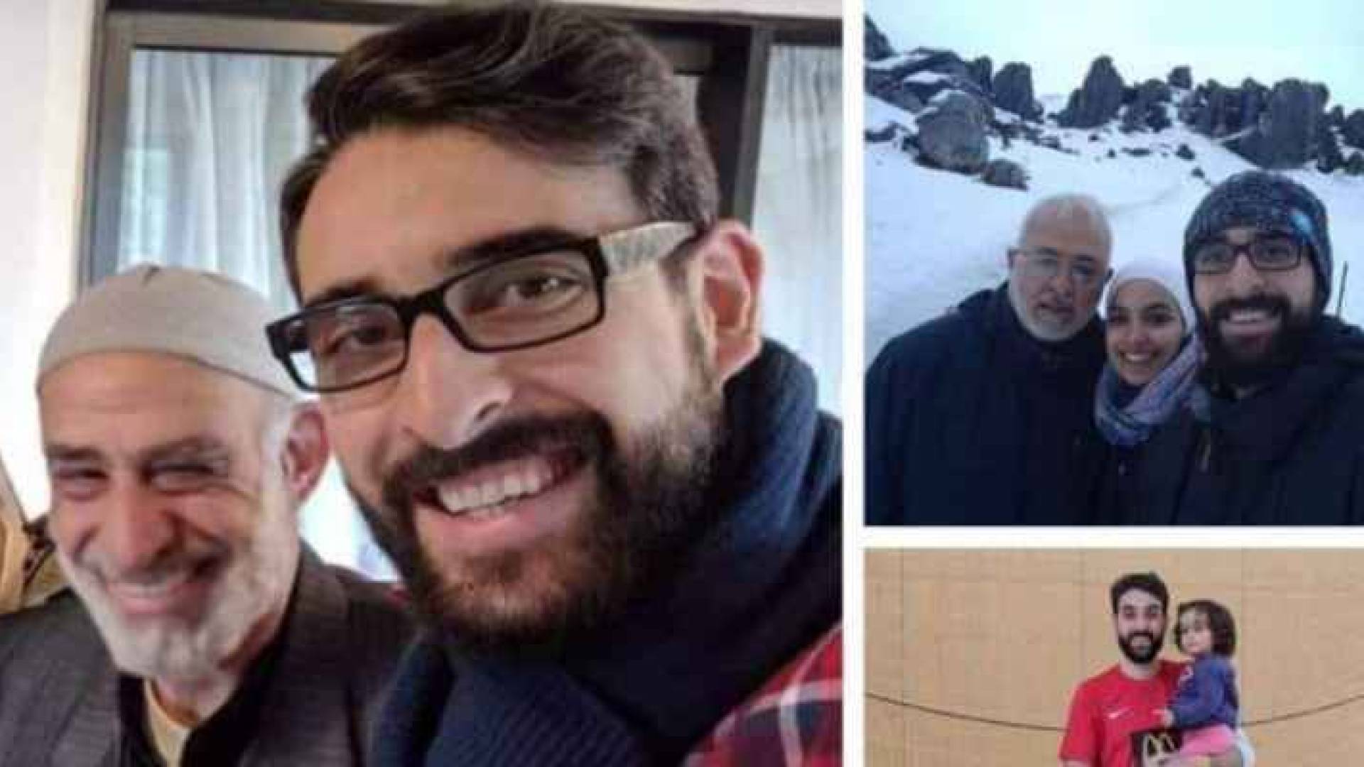 الشاب عطا عليان مع والده محمد عليان