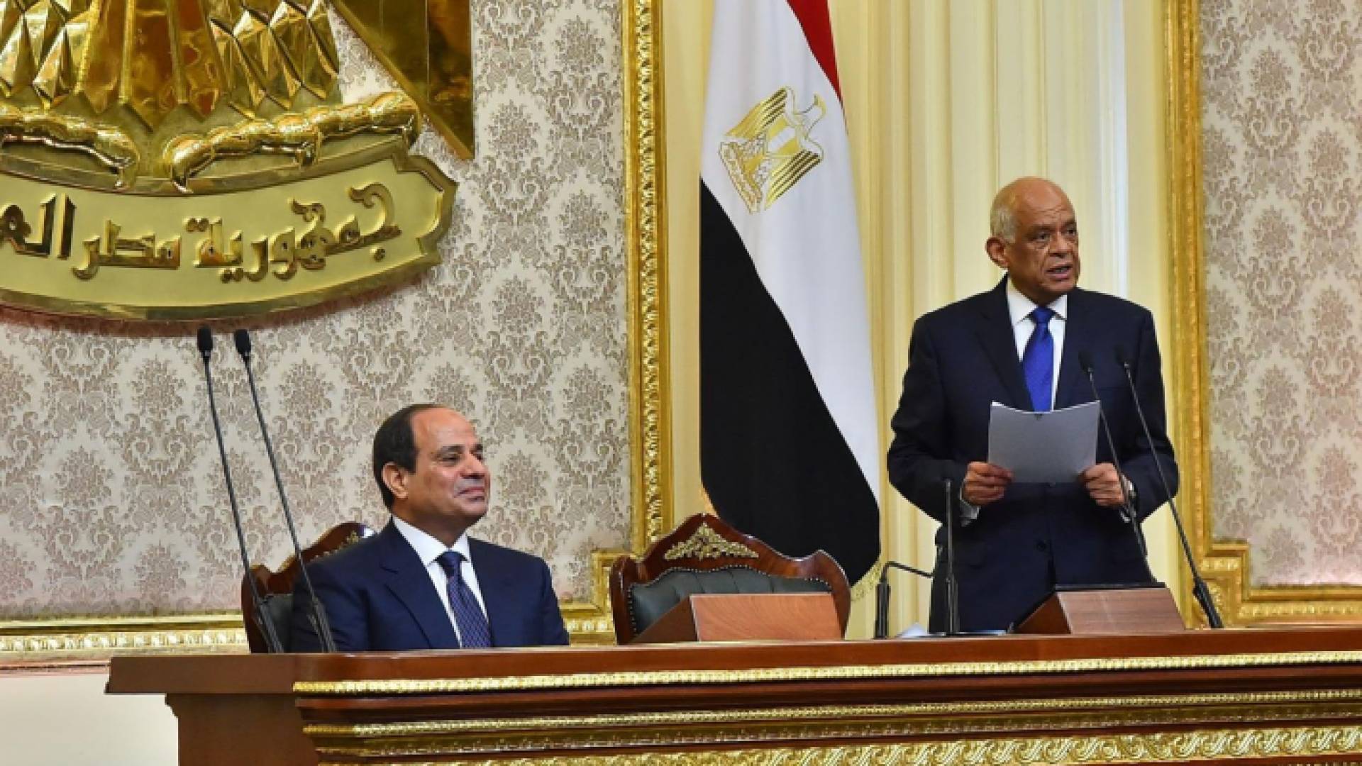 الرئيس عبد الفتاح السيسي برفقة رئيس البرلمان المصري