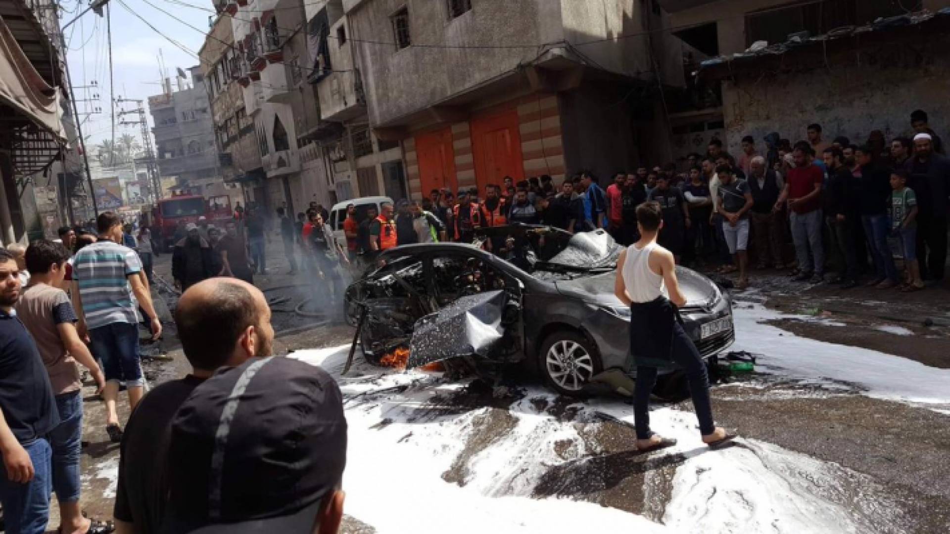 من استهداف المركبة بغزة