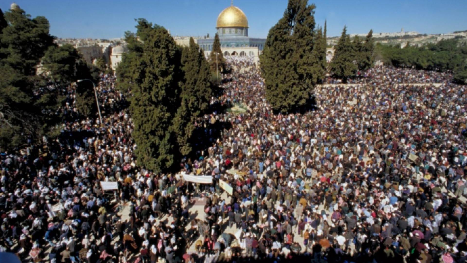 اكثر من 100 الف مصل يؤدون صلاة الجمعة بالاقصى