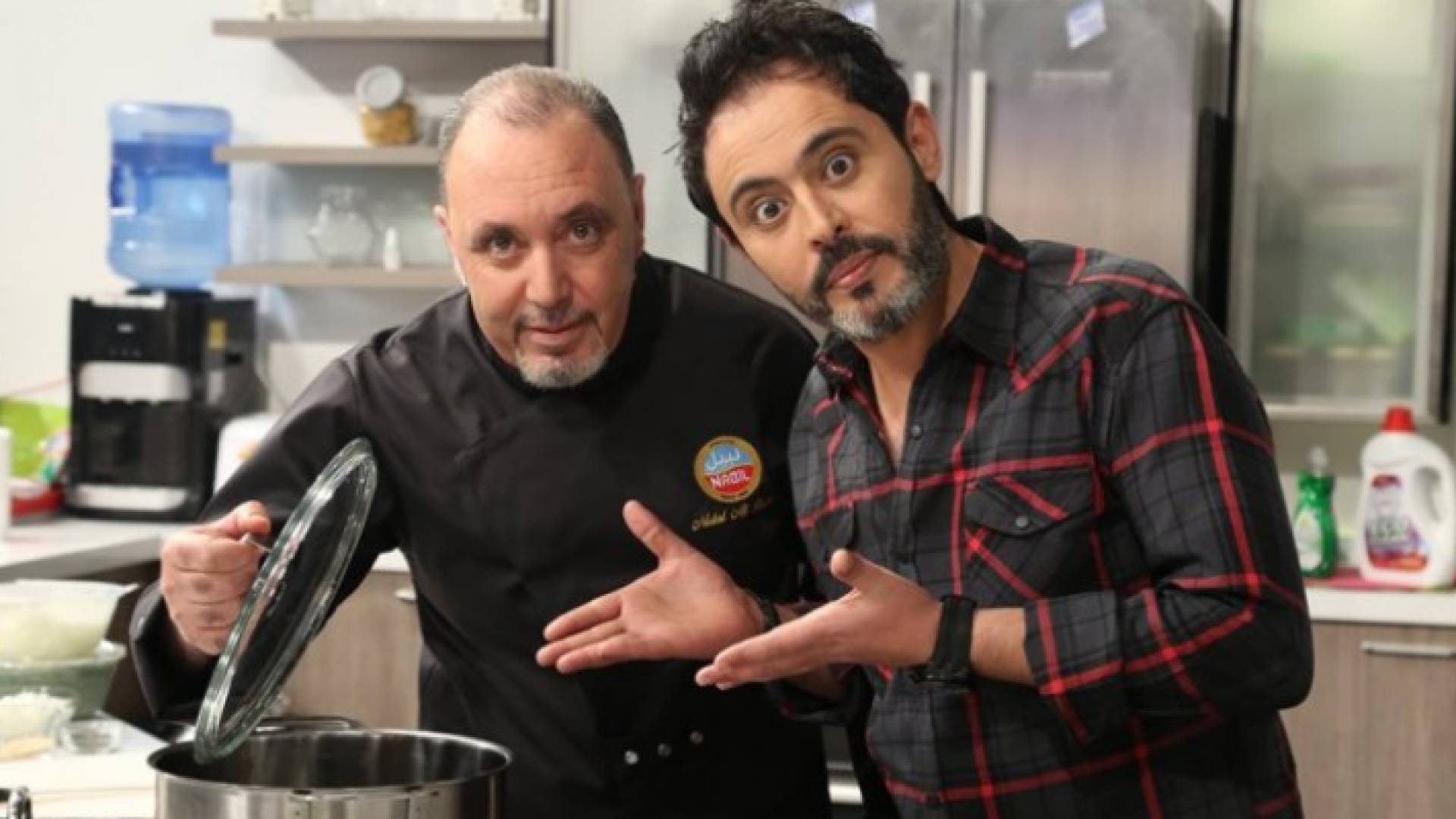 الشيف نضال البريحي ومقدم البرنامج سمير حجازي