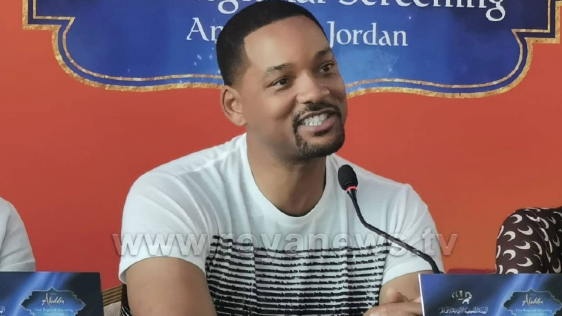 خلال اطلاق فيلم علاء الدين الذي صور في الاردن