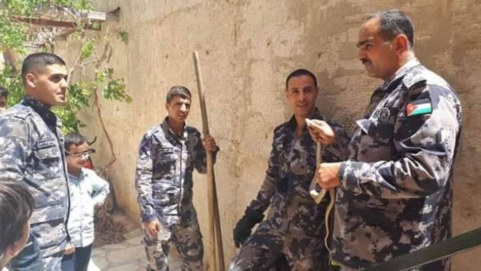 الدفاع المدني يتعامل مع افعى في وادي موسى