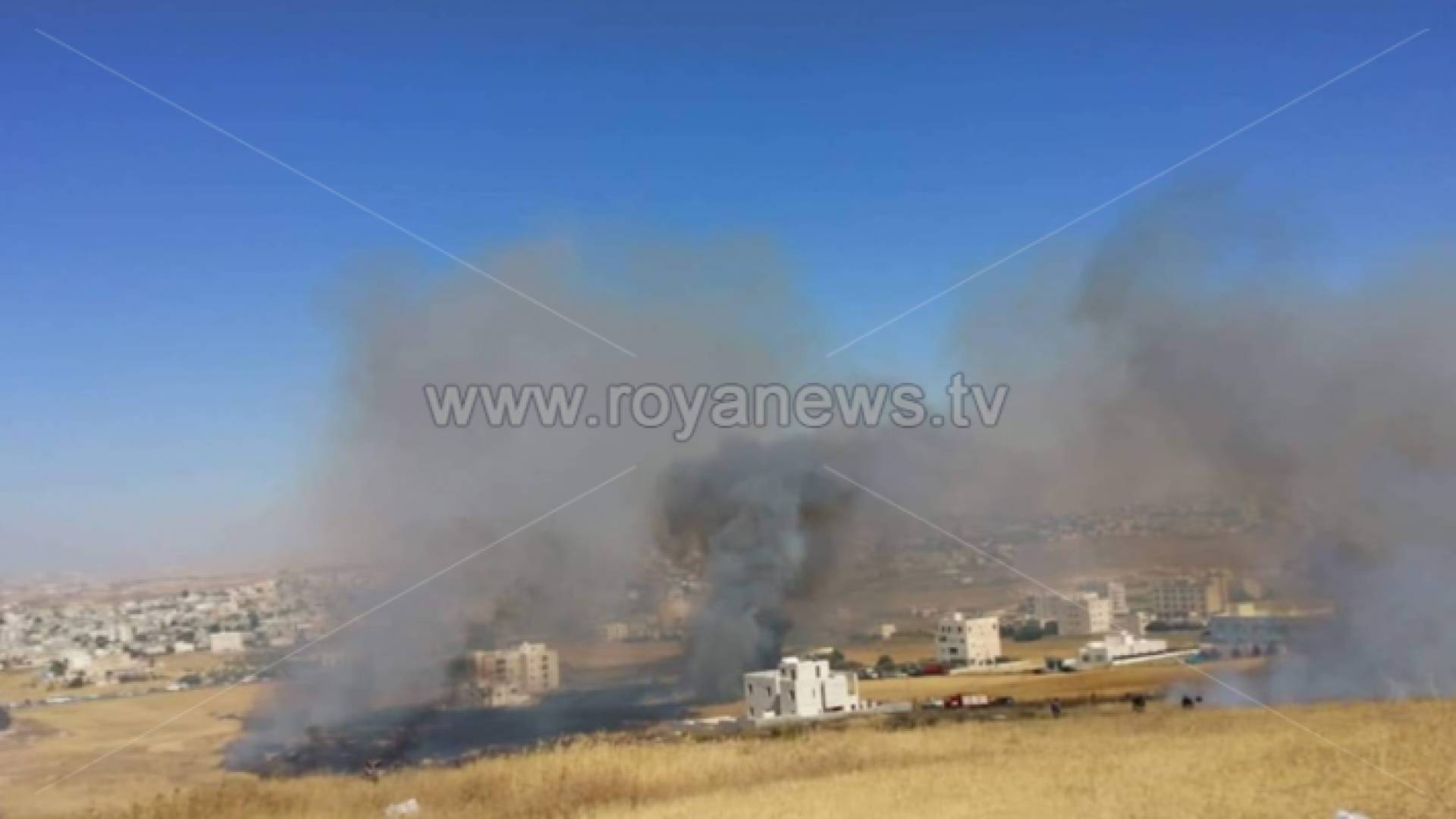 حريق محاصيل زراعية في اربد