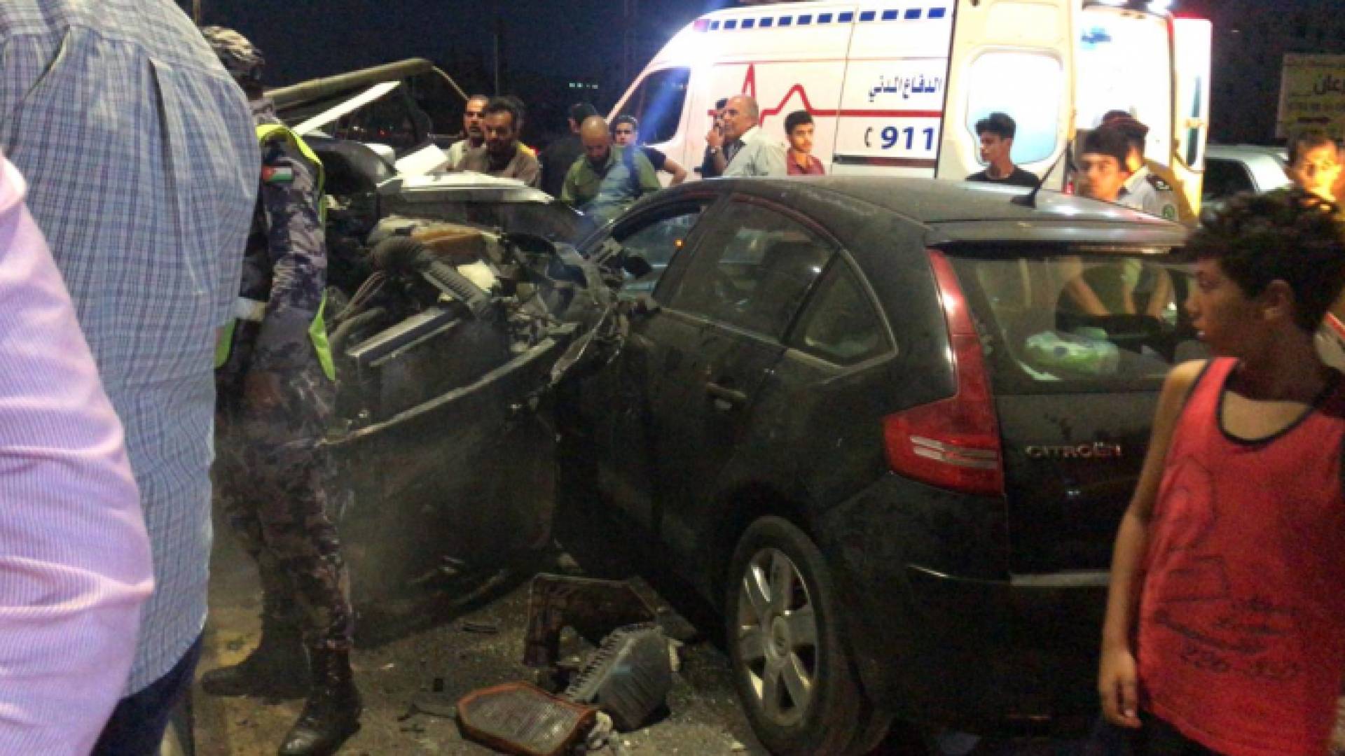 حادث تصادم في اربد - الصورة من ادارة السير