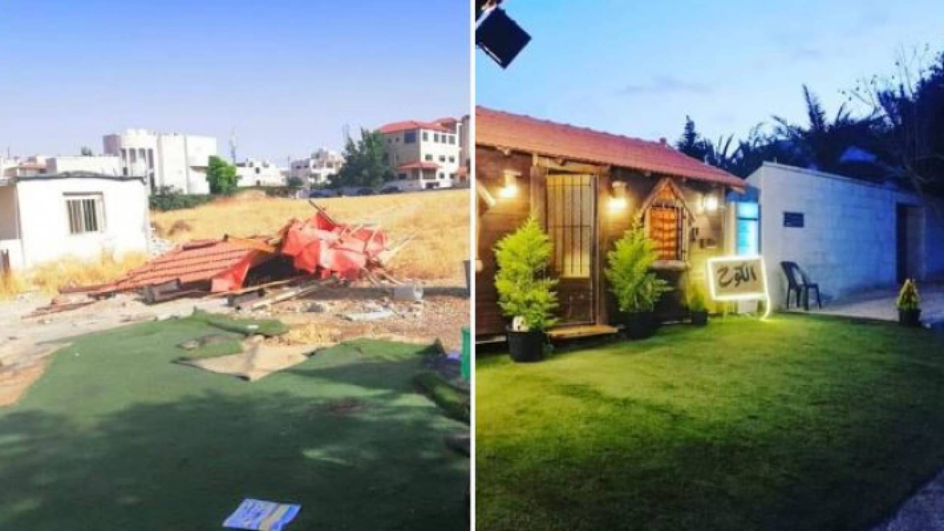 مشروع الشاب قبل الهدم وبعده