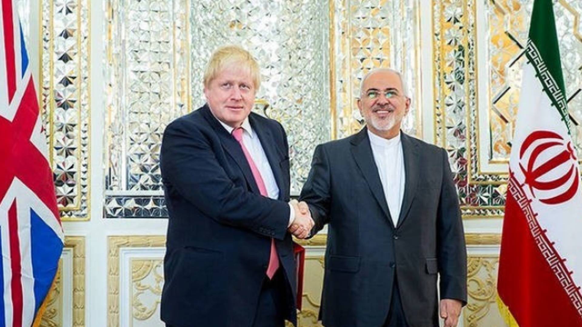 لقاء سابق بين ظريف وجونسون