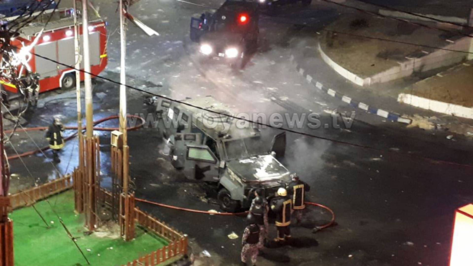 احتراق سيارة درك في الرمثا مساء السبت