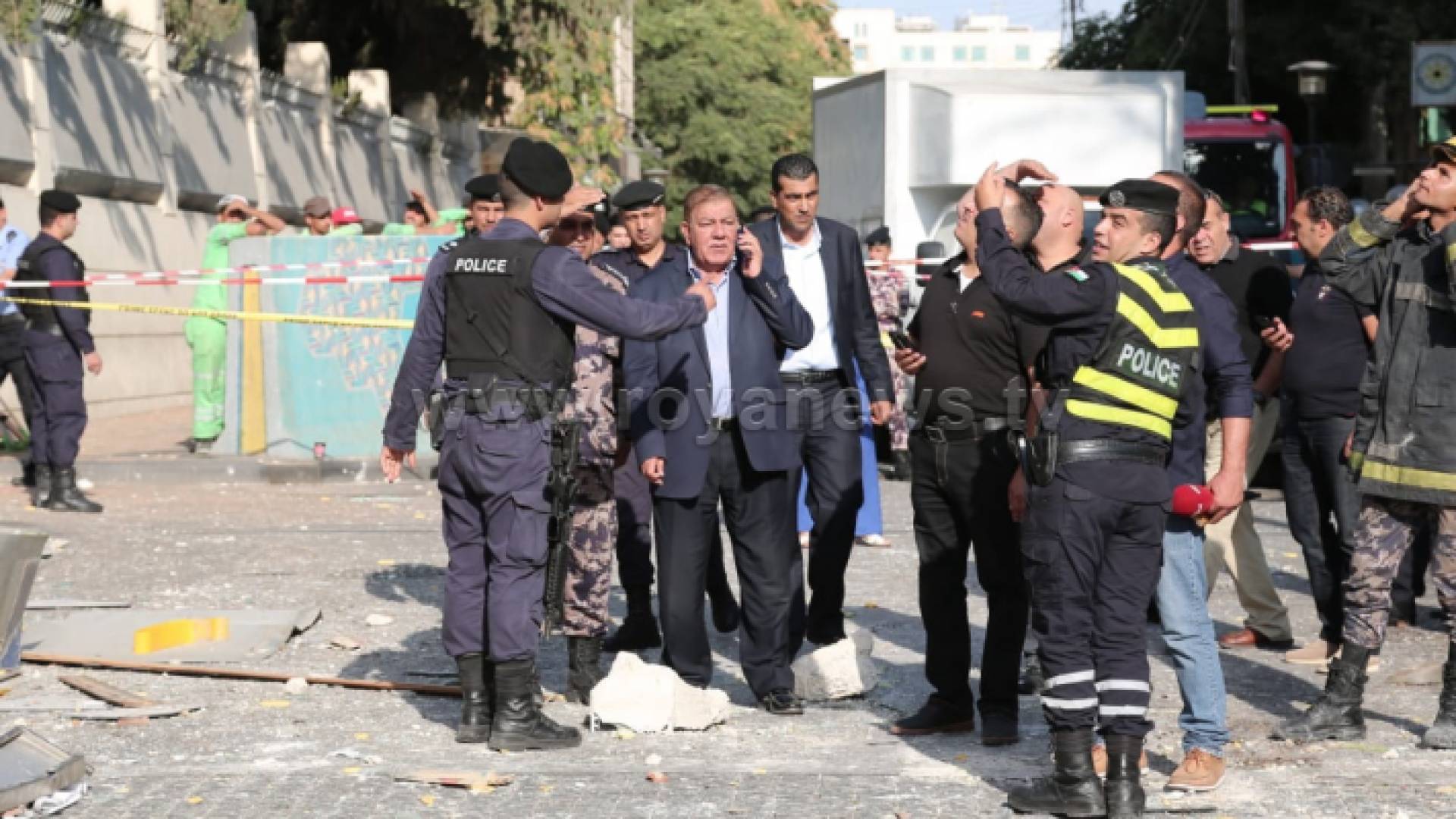 من موقع الانفجار بجبل عمان