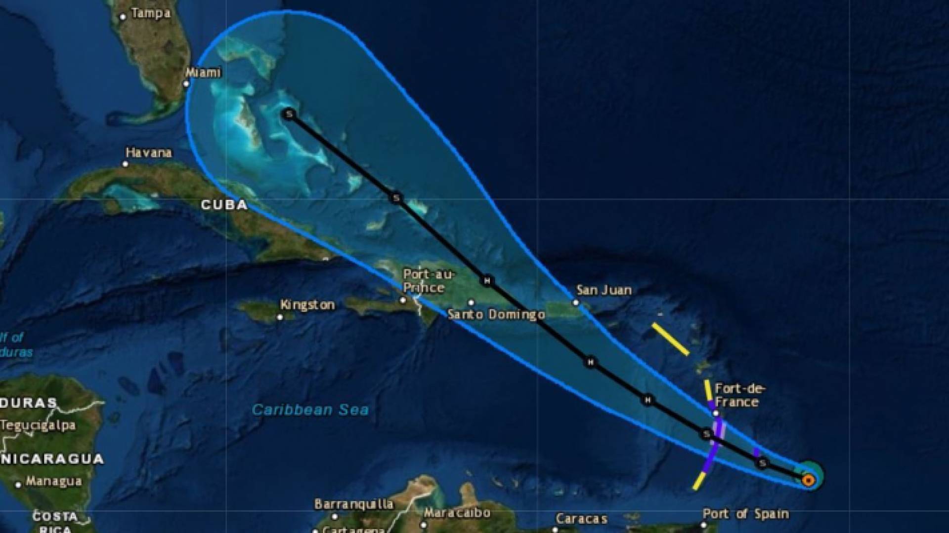 صورة لخرائط الاعصار المتوقع