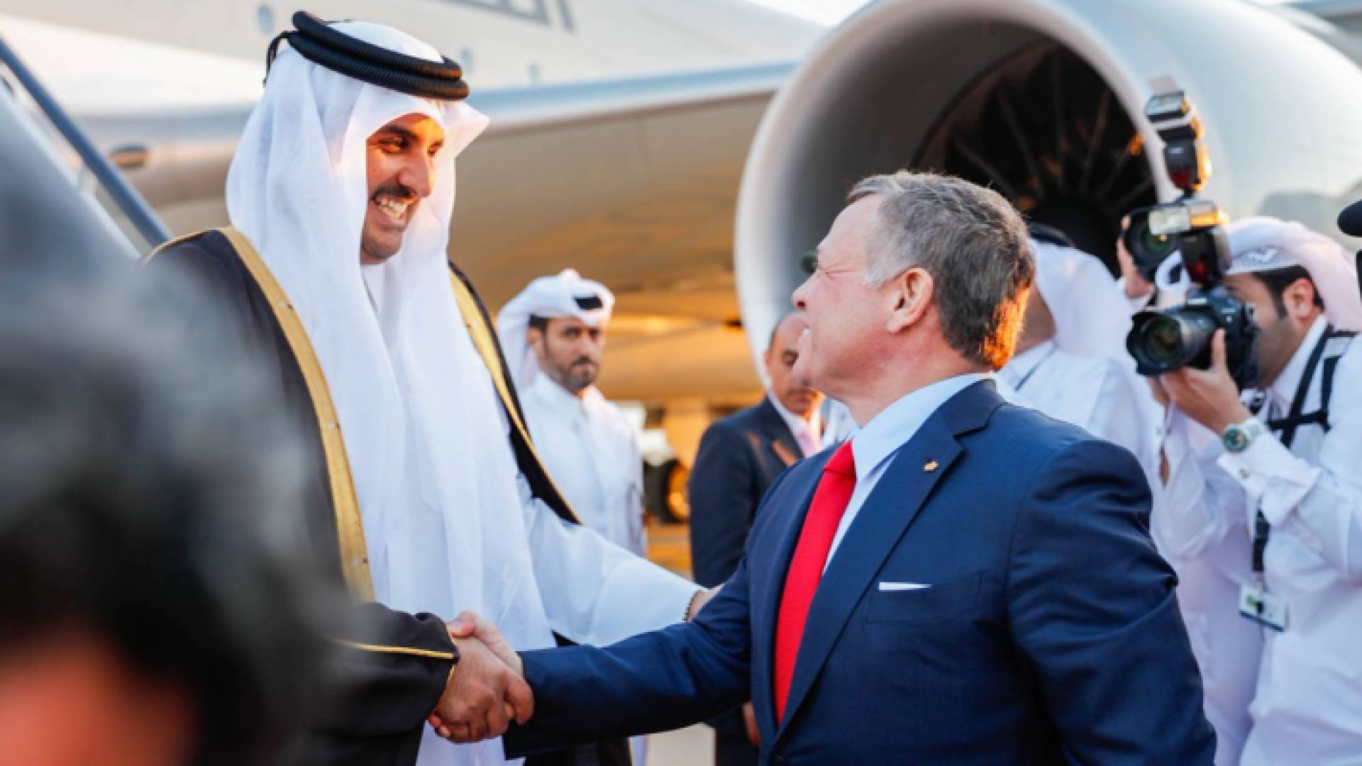 الملك عبدالله الثاني وامير قطر