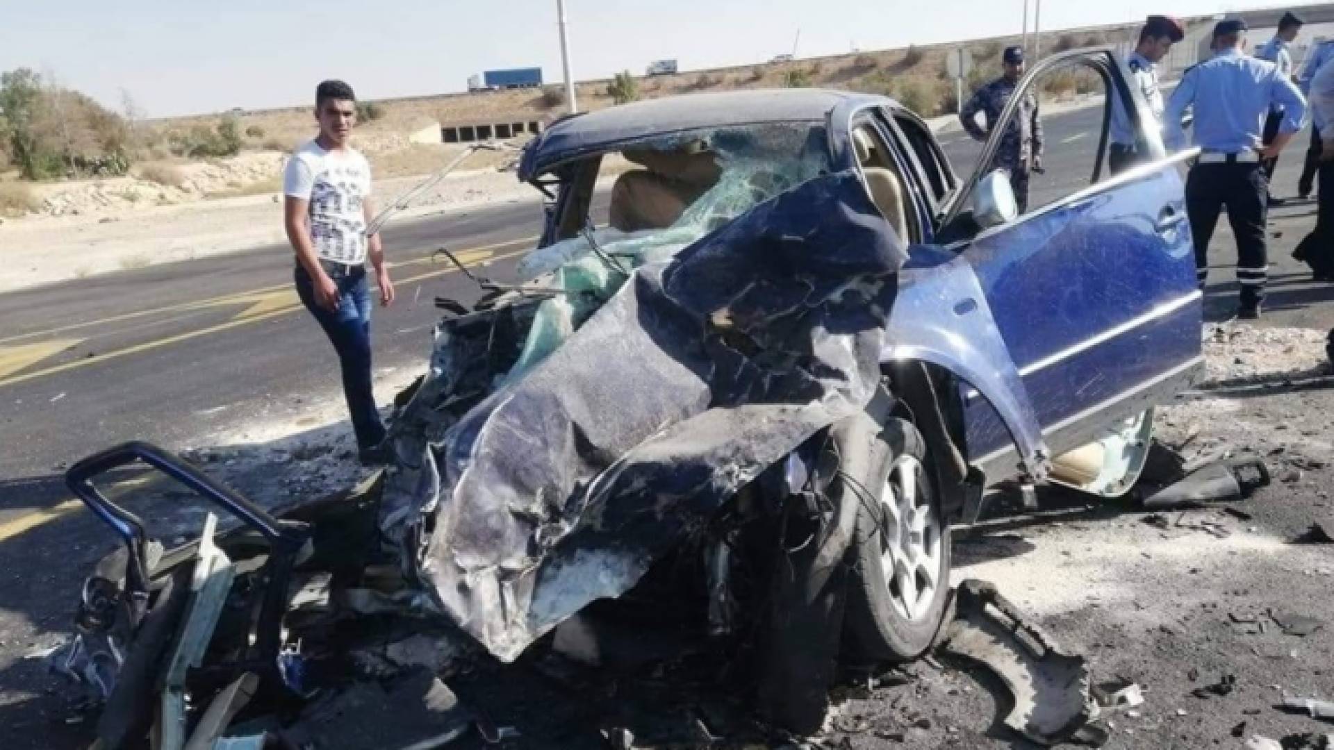 صورة من حادث الاربعاء على طريق الموت